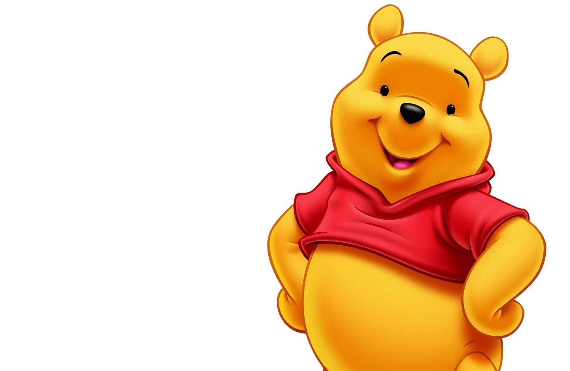 Happy Winnie-the-pooh In White Background