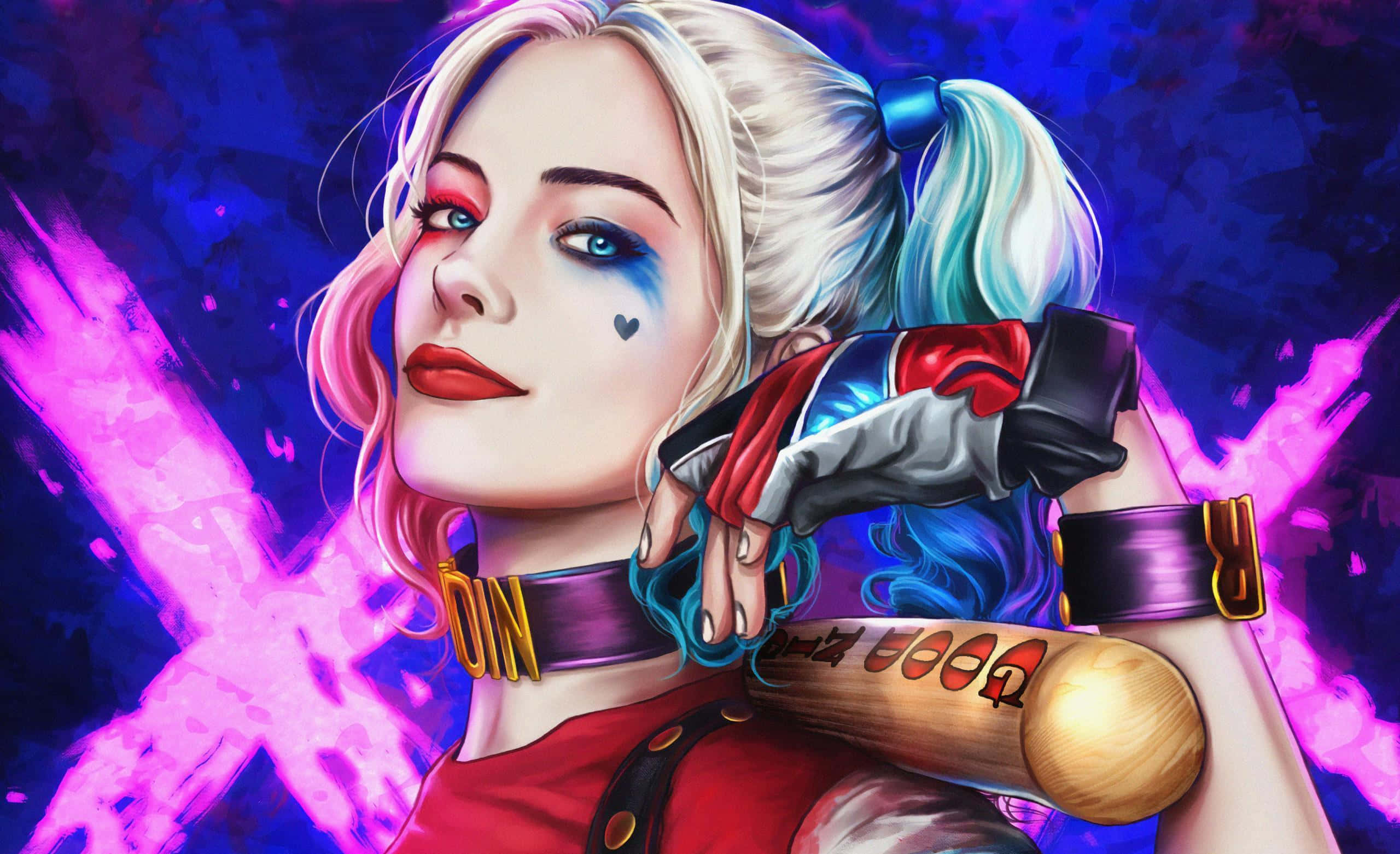 Download Feisty Harley Quinn Swinging Her Signature Baseball Bat ...