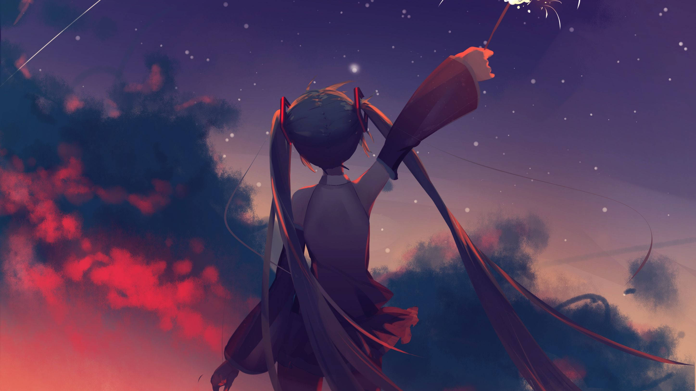 Hd Aesthetic Hatsune Miku Night Sky Background