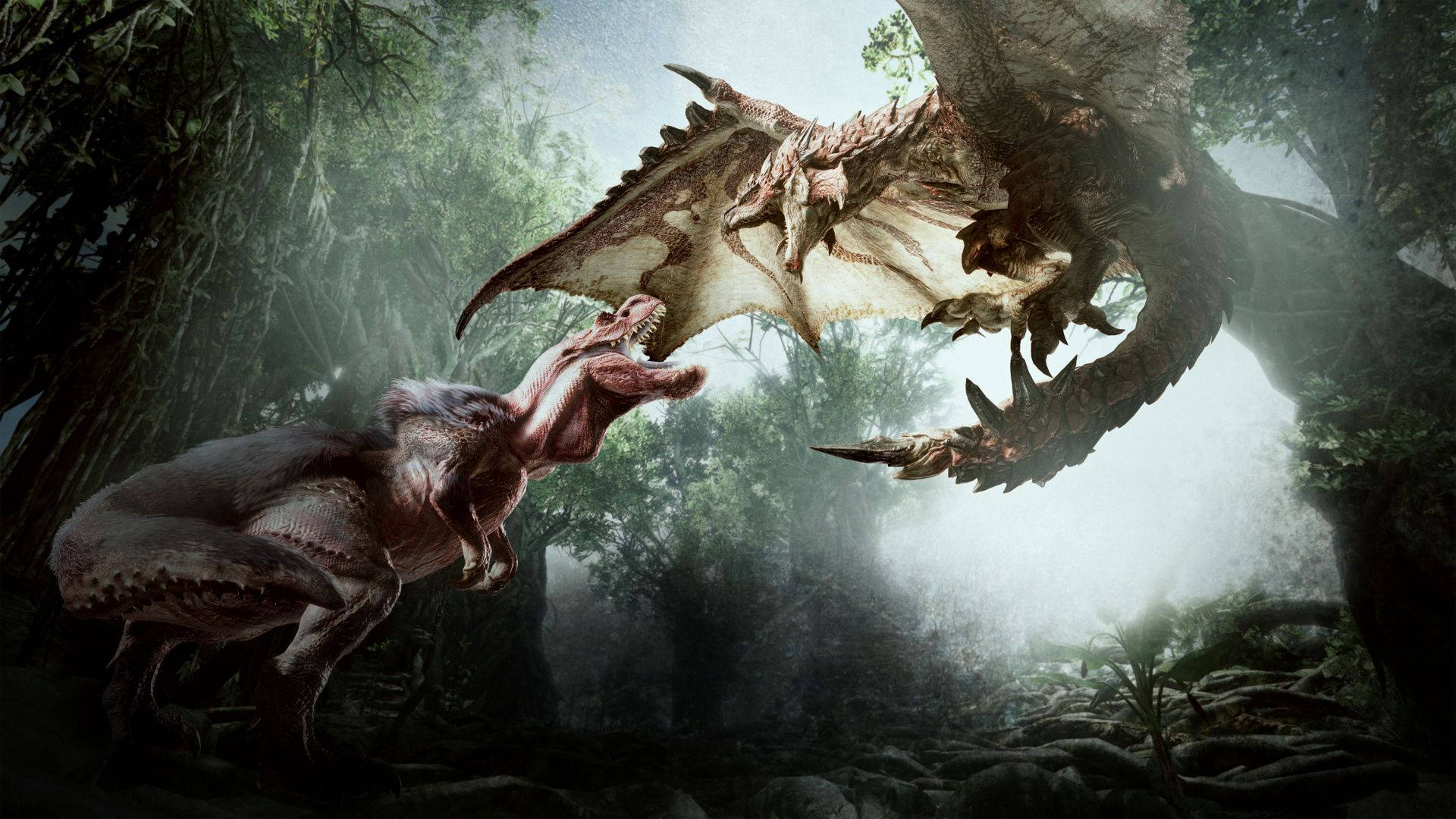 Hd Dinosaur And Dragon Artwork Background