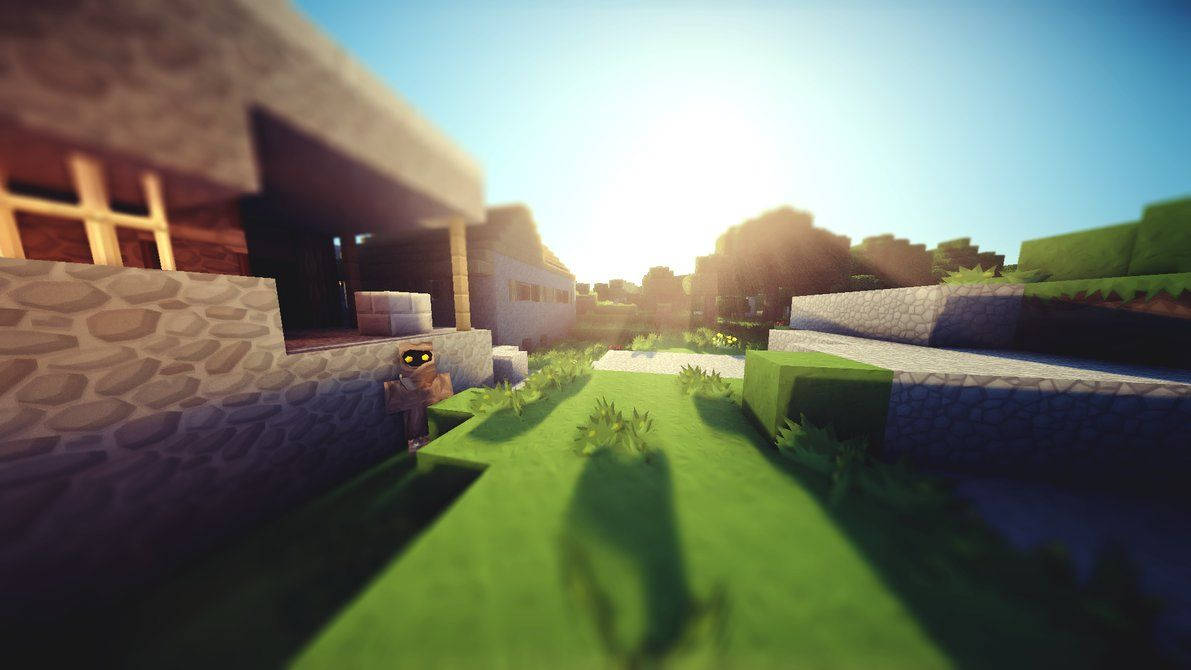 Hd Minecraft Green Outdoor Sunny Day Background
