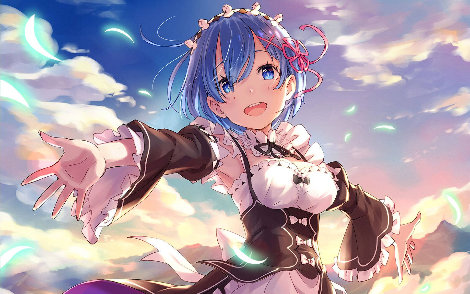 Hd Rem And Sunset In Re Zero Background