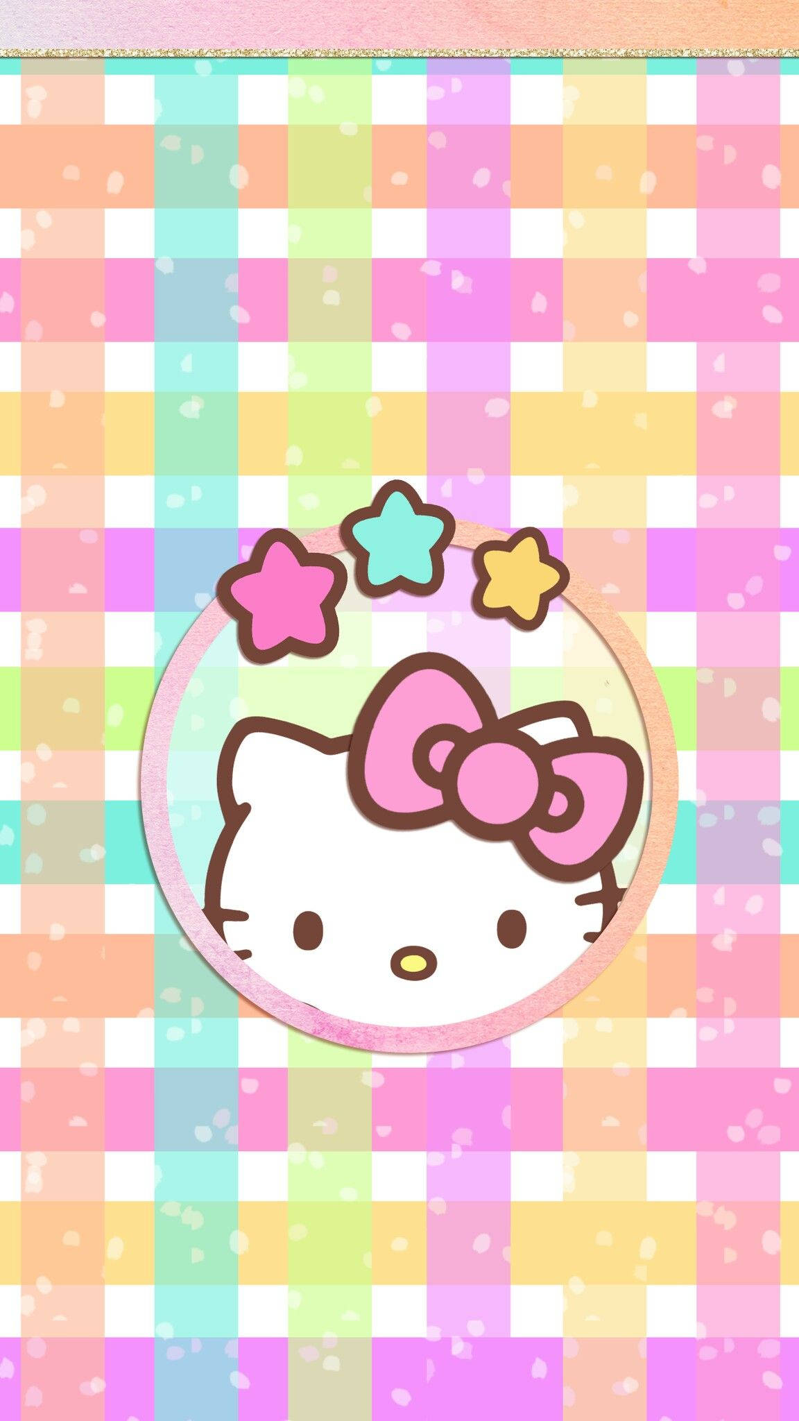 Hello Kitty Kawaii Weaved Pastel Background