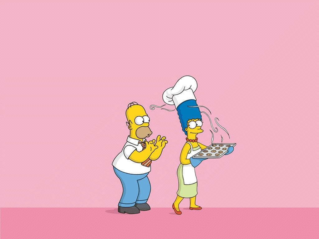 Homer And Marge Simpson Cartoon Background