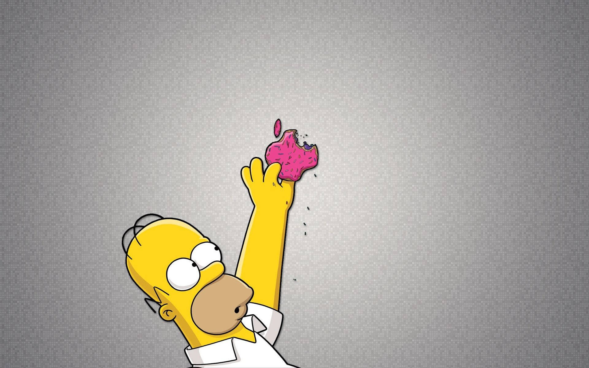 Homer Simpson Apple Logo Background