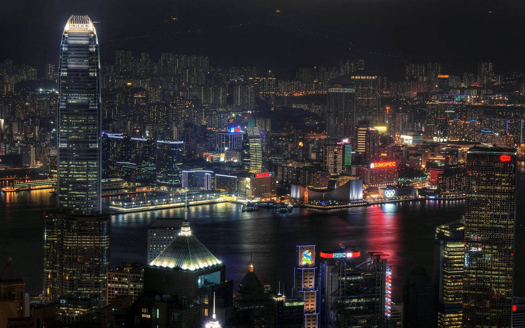 Hong Kong Neon City Lights Background