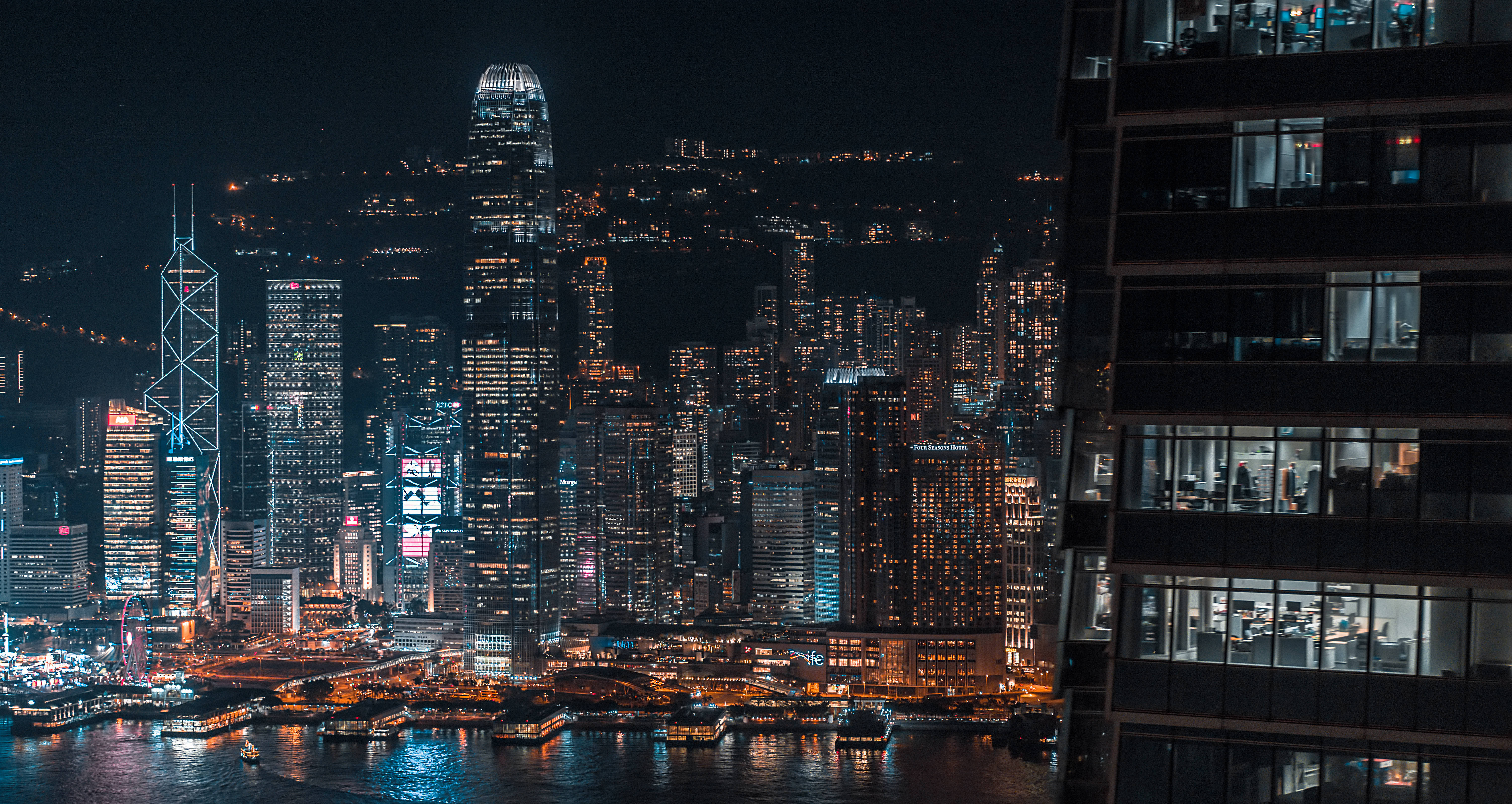 Download Hong Kong Skyline At Night Wallpaper 