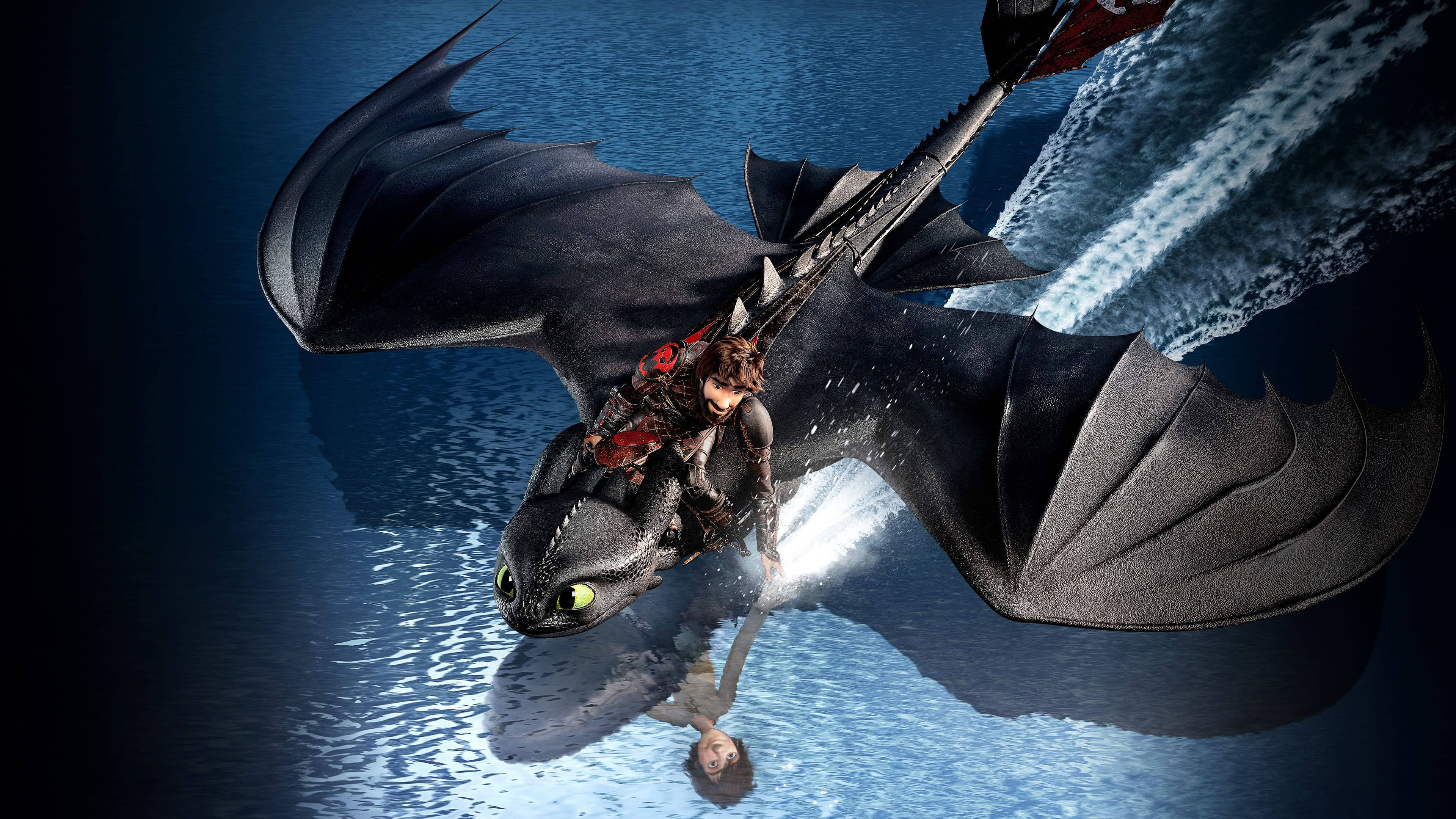 How To Train Your Dragon Over The Sea Background