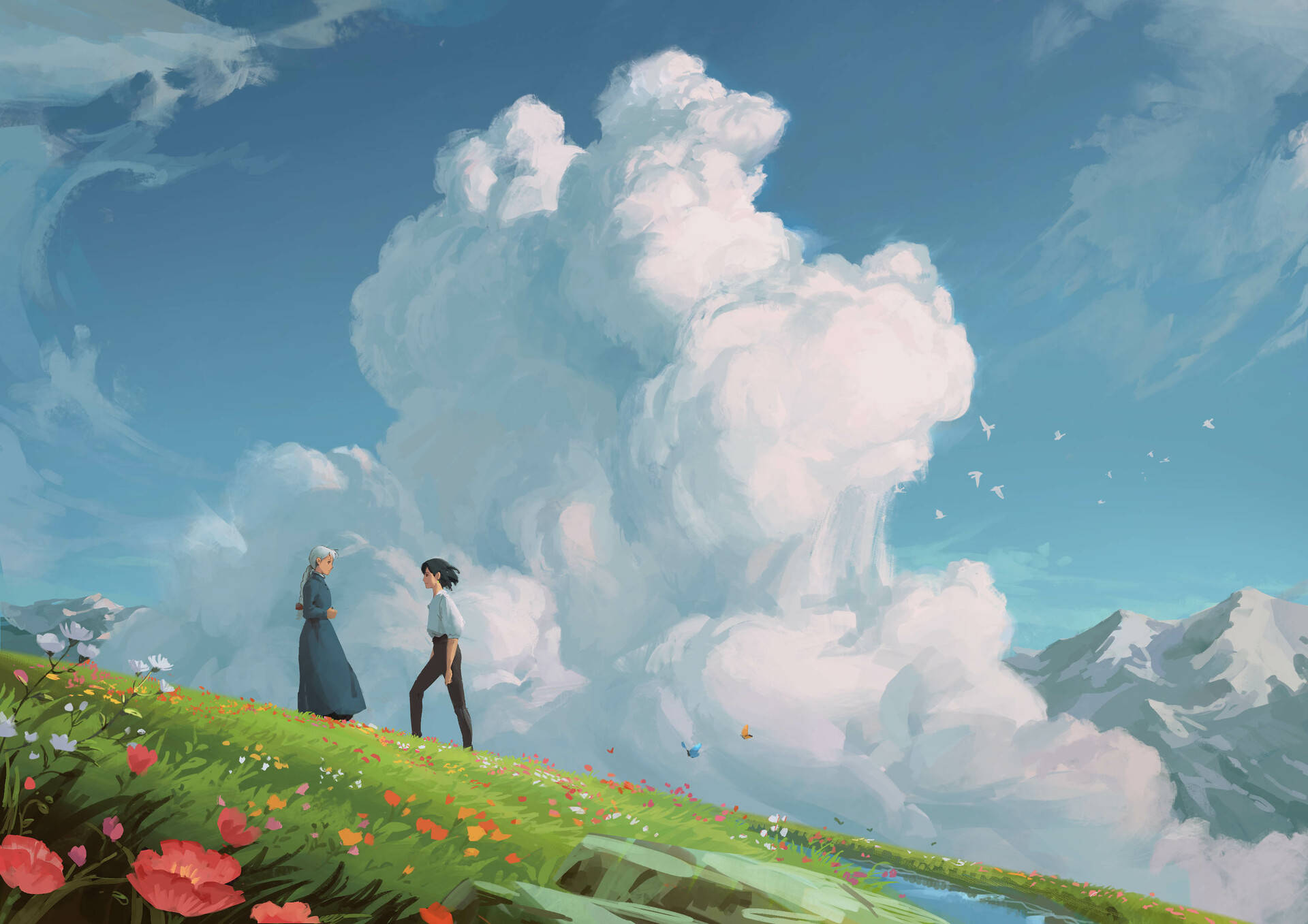 Howl And Young Sophie Howl's Moving Castle Background