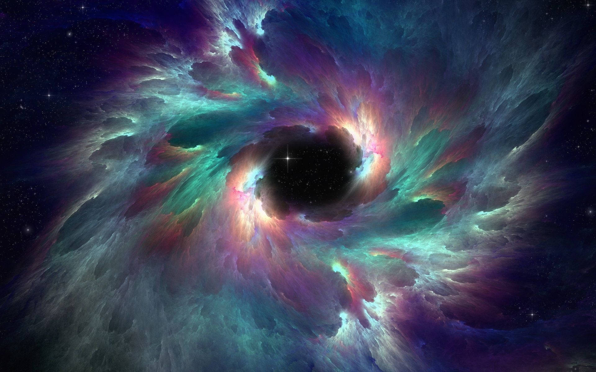 Hue Of Colours In Black Hole Background