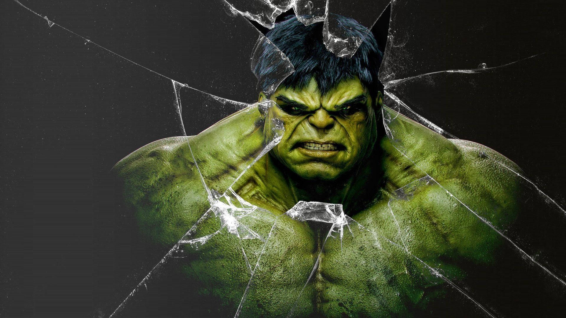 Hulk Cracked Screen Background
