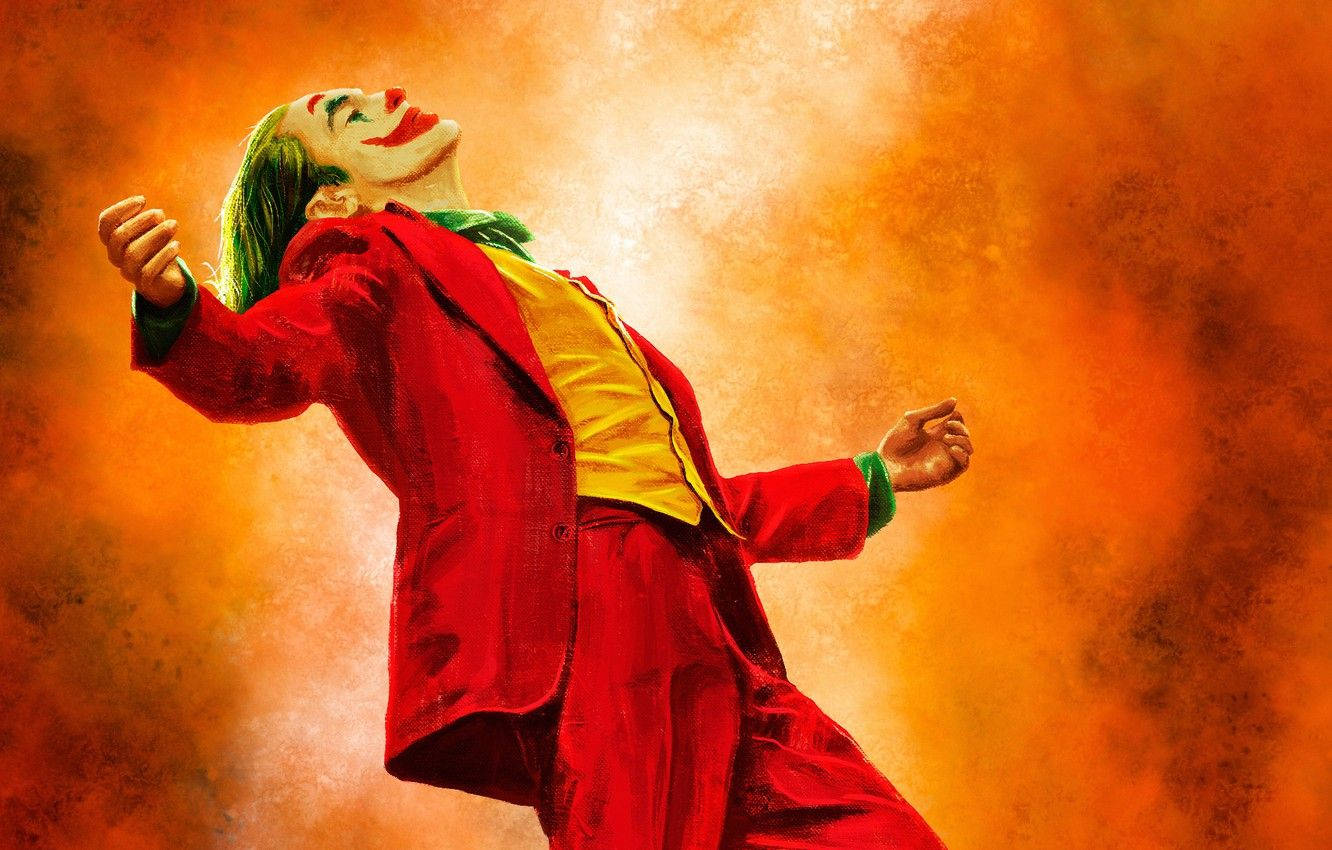 Iconic Dancing Clown In Joker 2019 Background