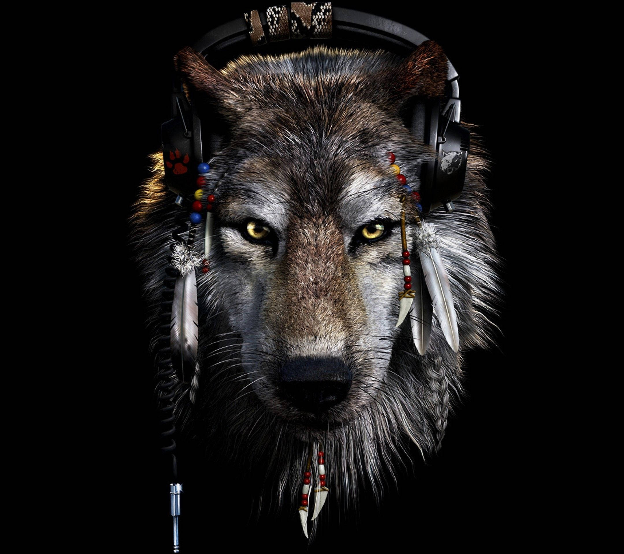 Indian And Wolf Background