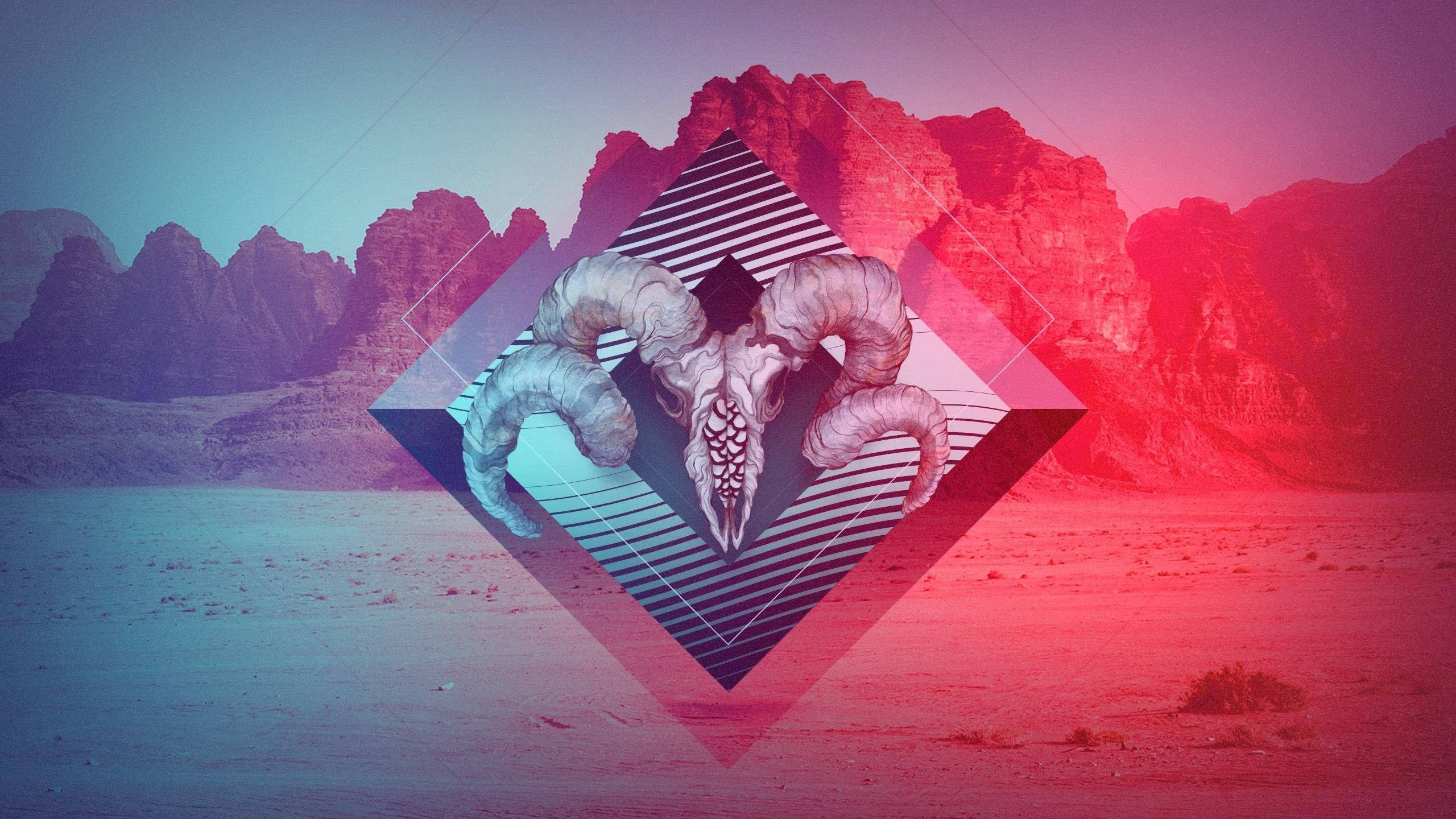 Download Indie Goat Skull Abstract Wallpaper 