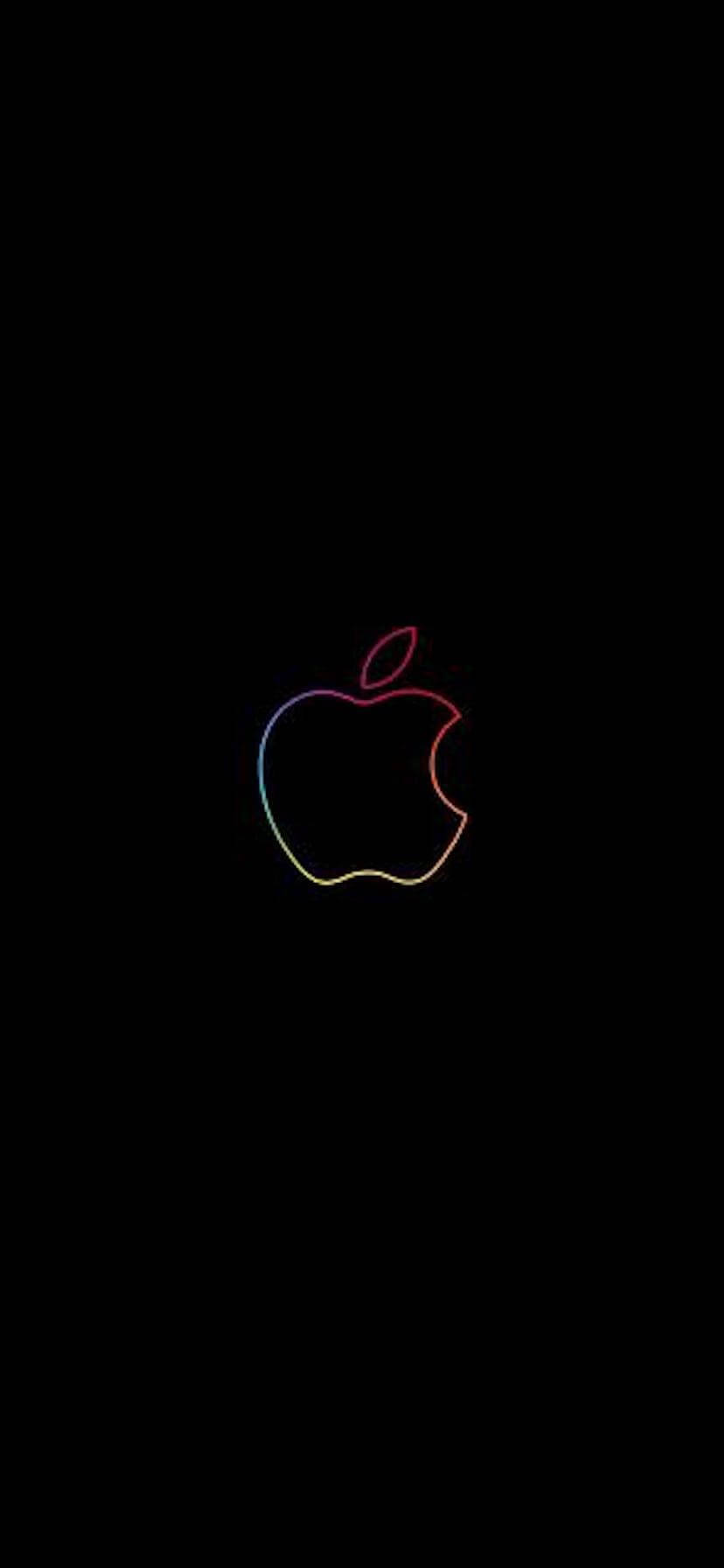 Iphone Xr Apple Rainbow Border Background