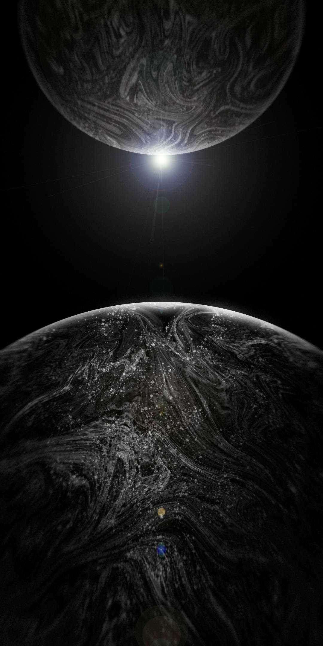 Download Iphone Xs Max Oled Grey Planets Wallpaper 