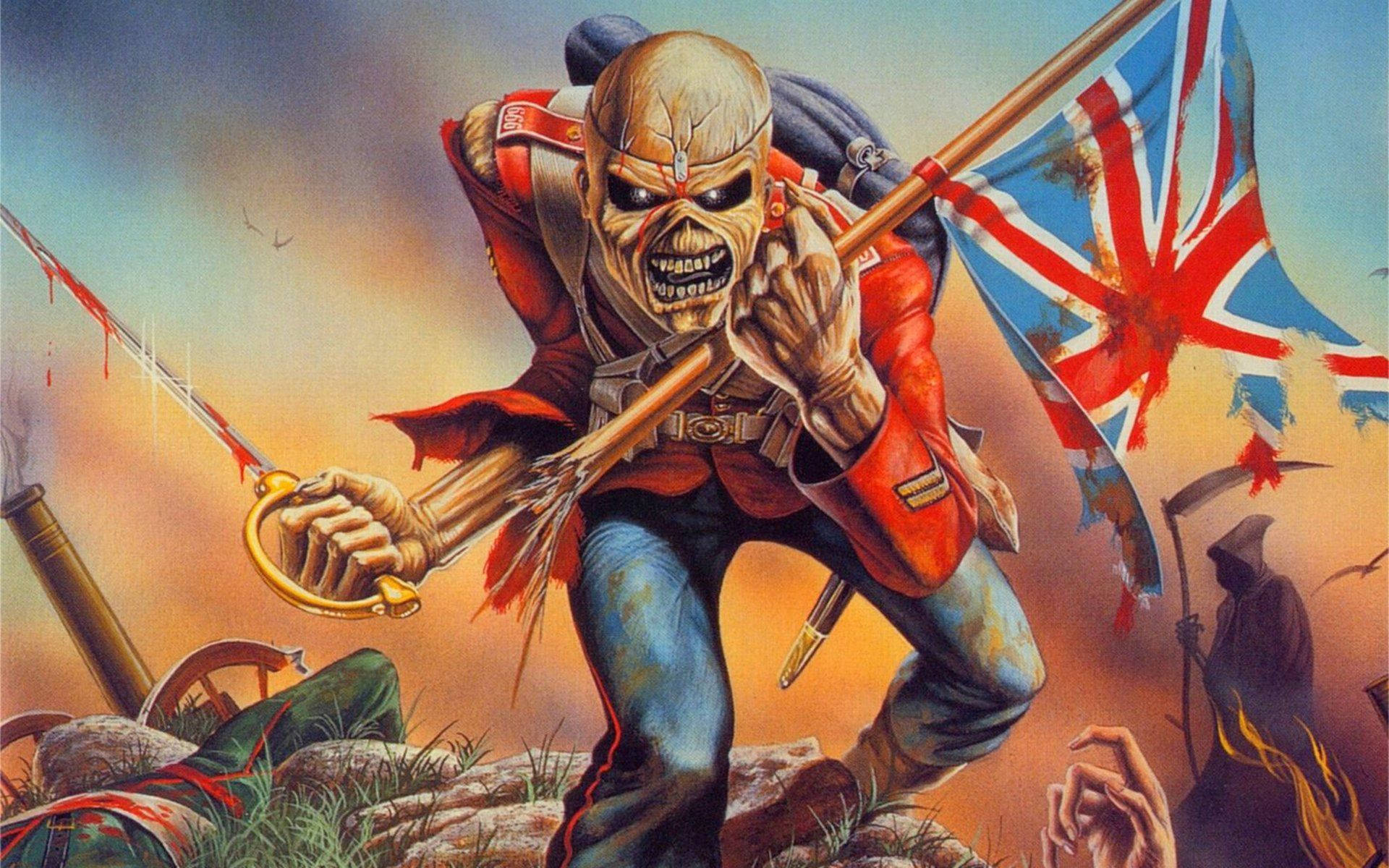 Iron Maiden - British Flag Background