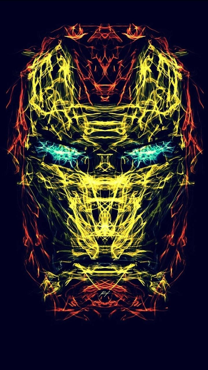 Iron Man Neon Art Background