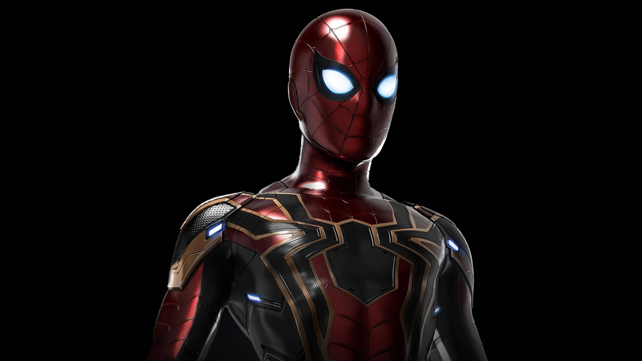 Download Iron Spiderman In Black Wallpaper 
