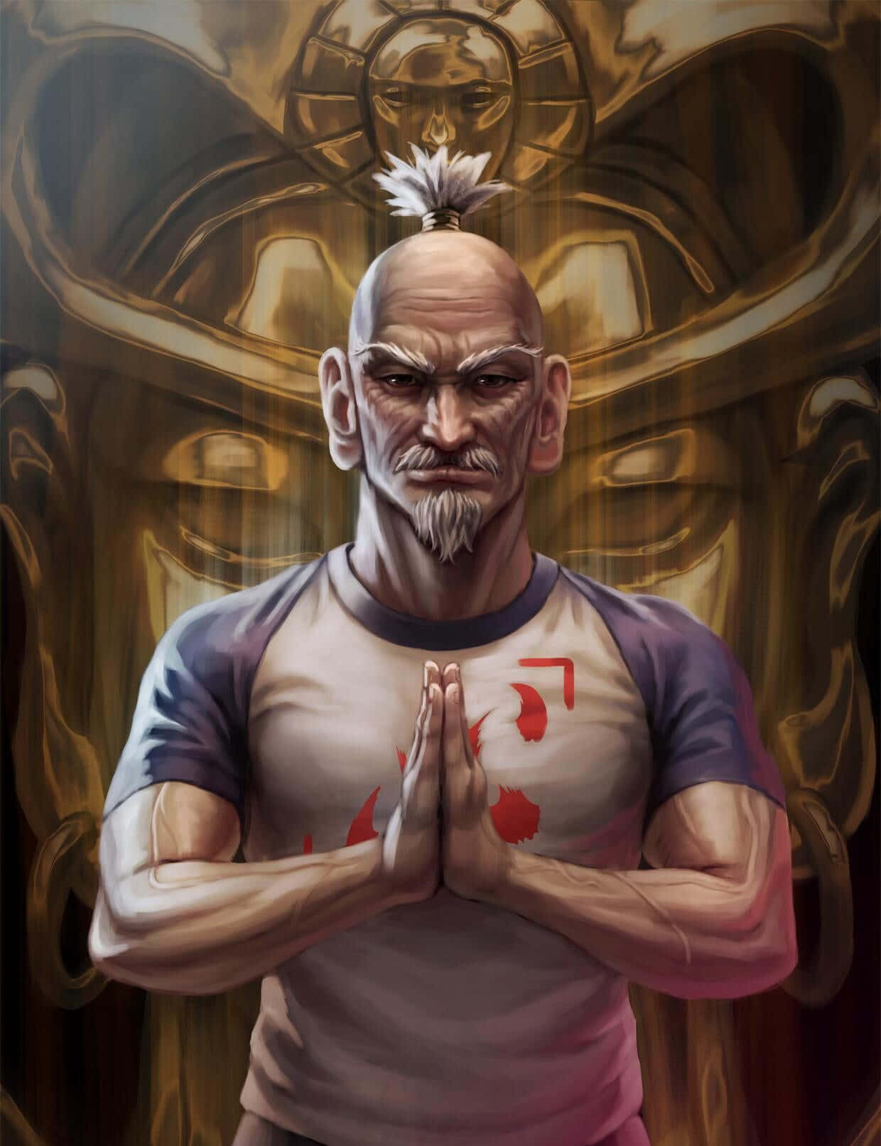 Download Grandmaster Isaac Netero In A Meditative Pose Wallpaper