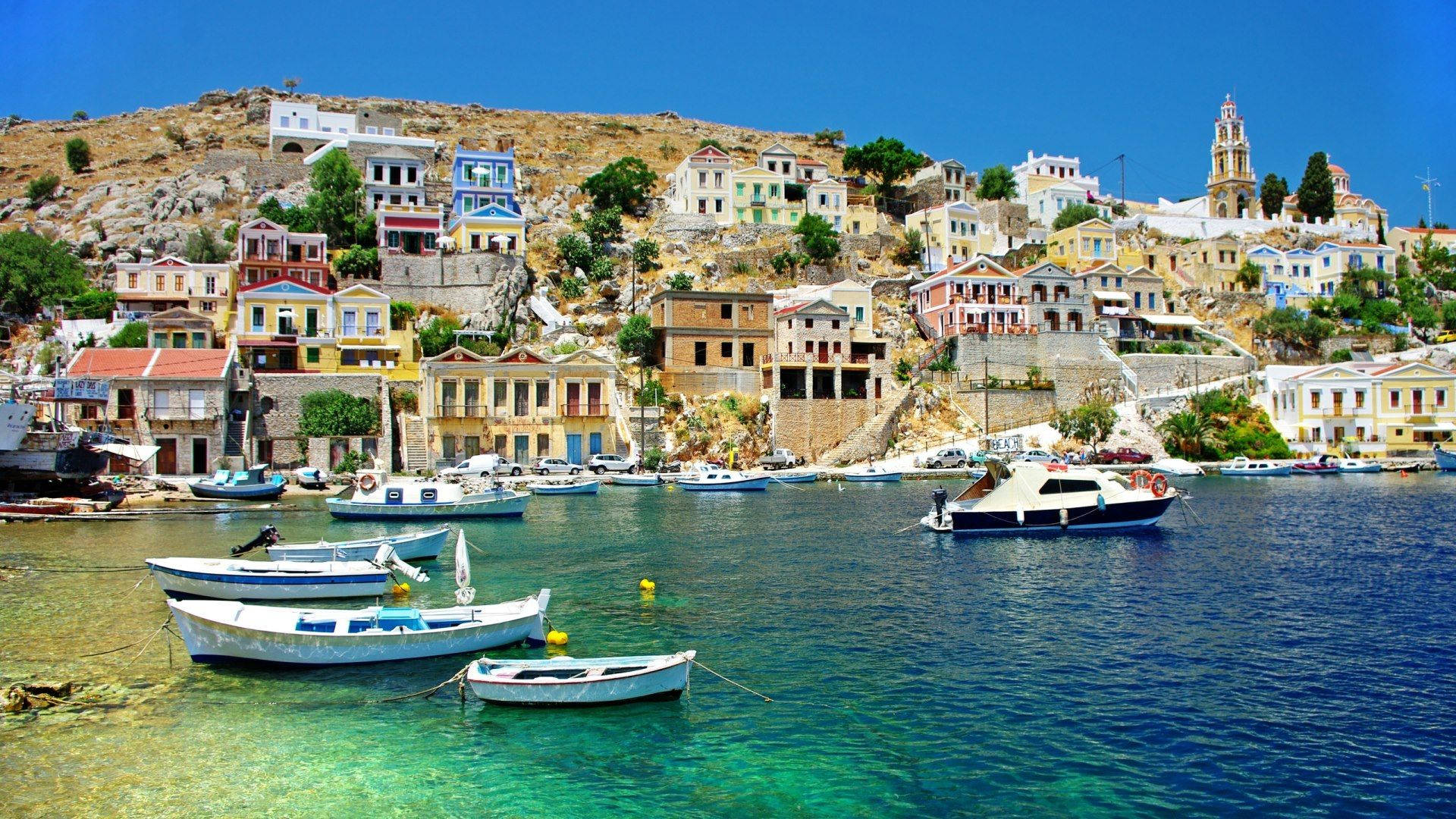 Island Of Symi, Greece Background
