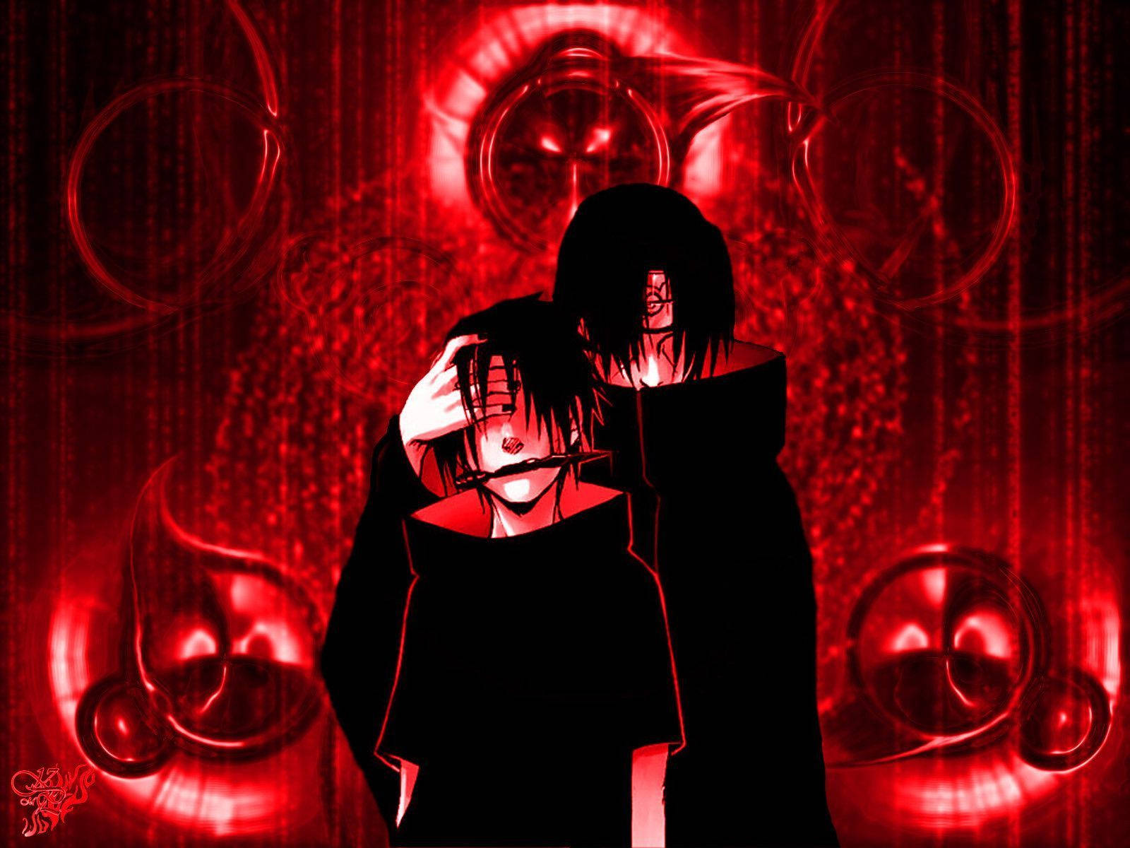 Itachi And Sasuke Sharingan Fan Art Background