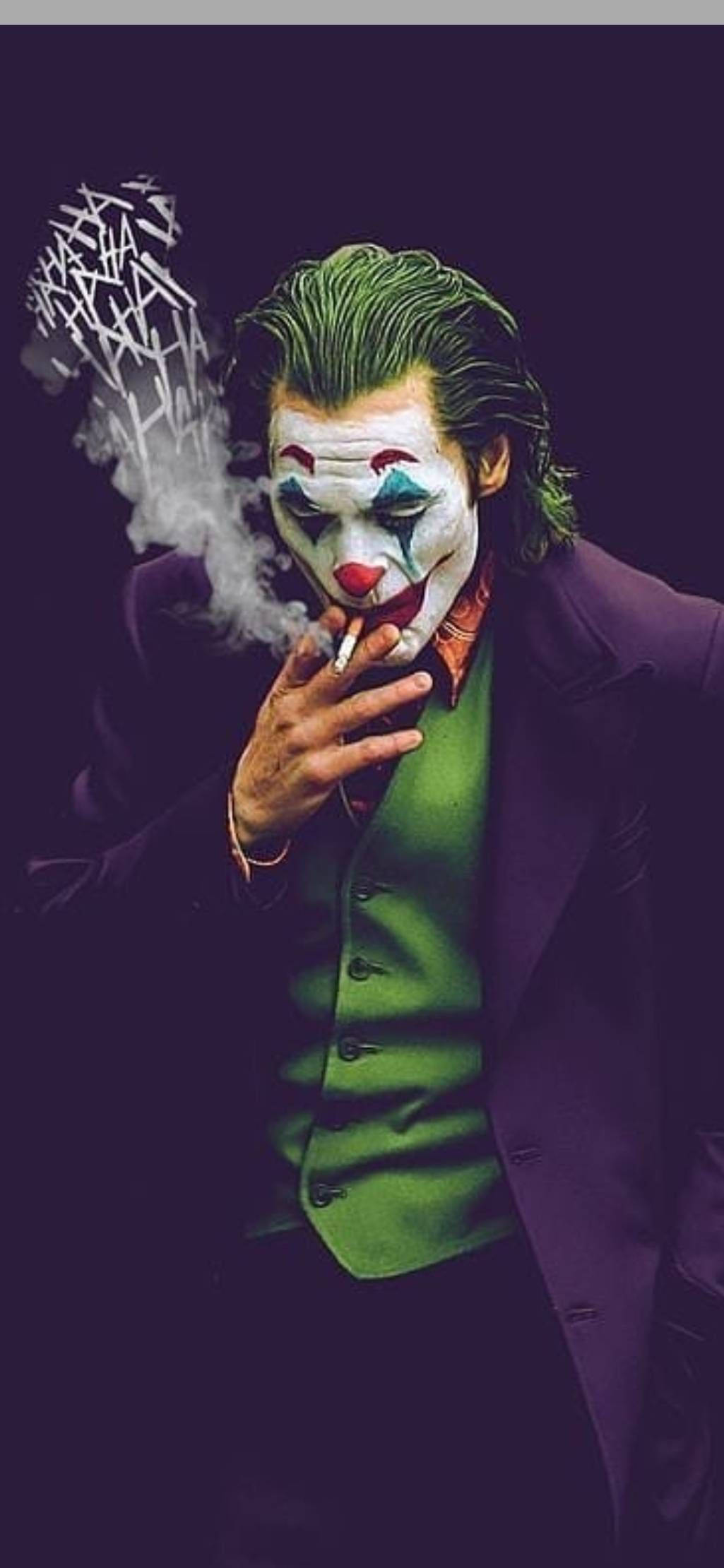 Joker 2019 Smoking On Purple Suit Background