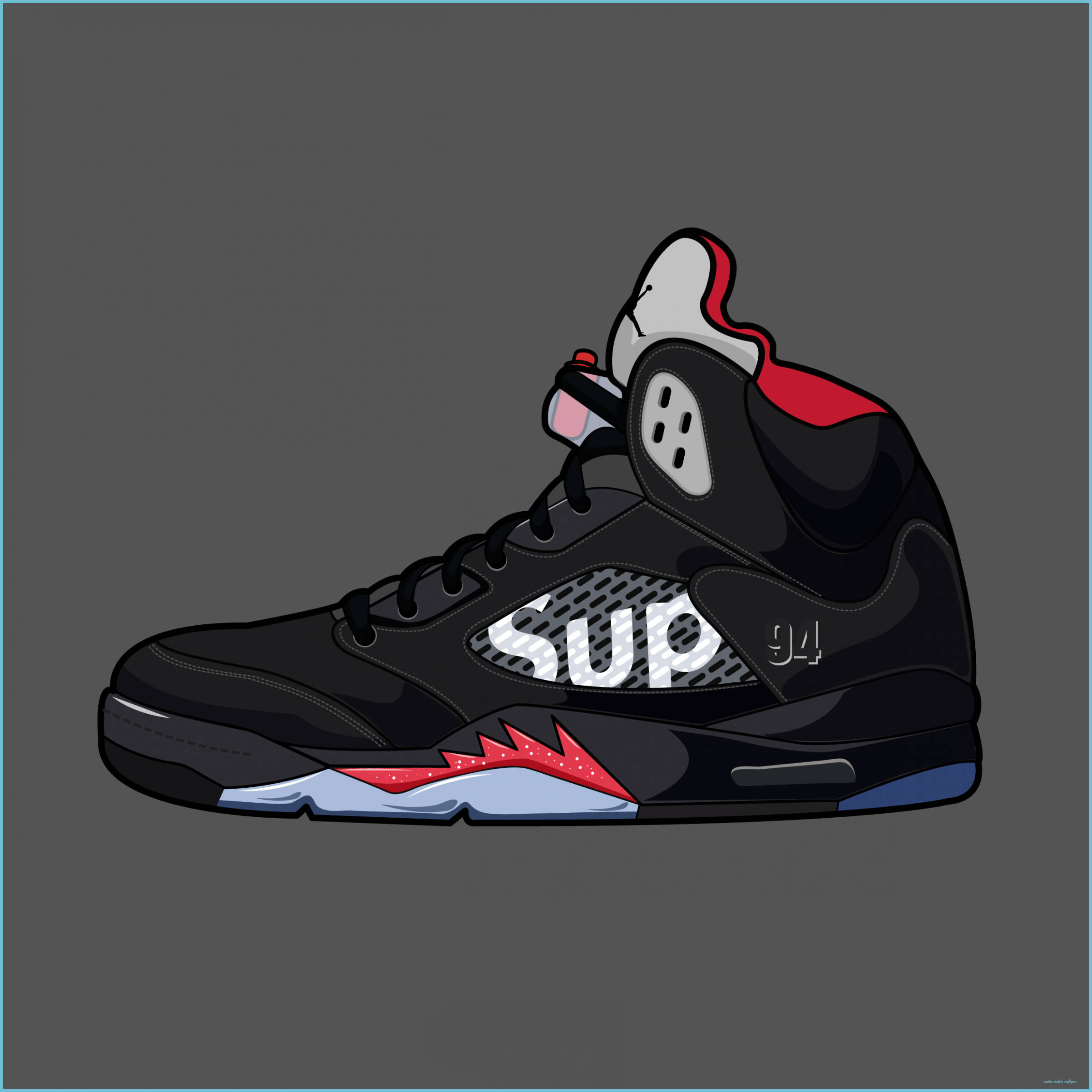 Jordan 5 Cartoon Shoe Wallpaper