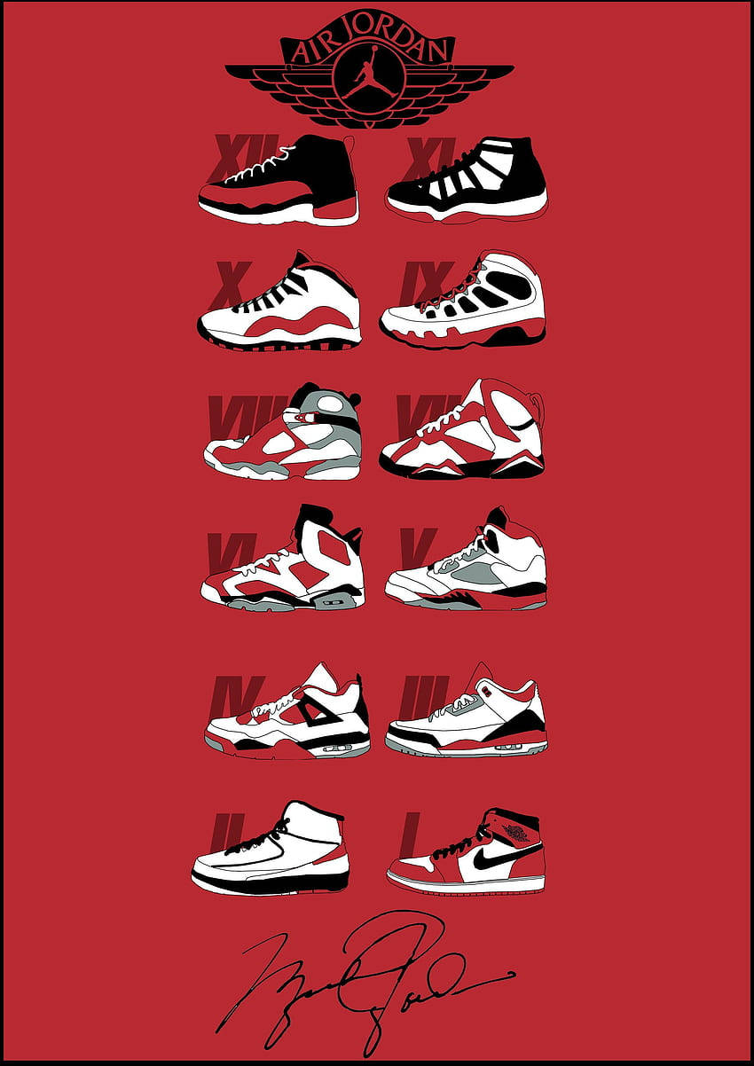 Download Air Jordan Shoes Poster Wallpaper | Wallpapers.com