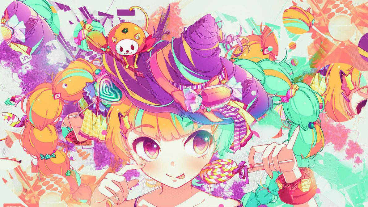 Kawaii Sweets Witch Background