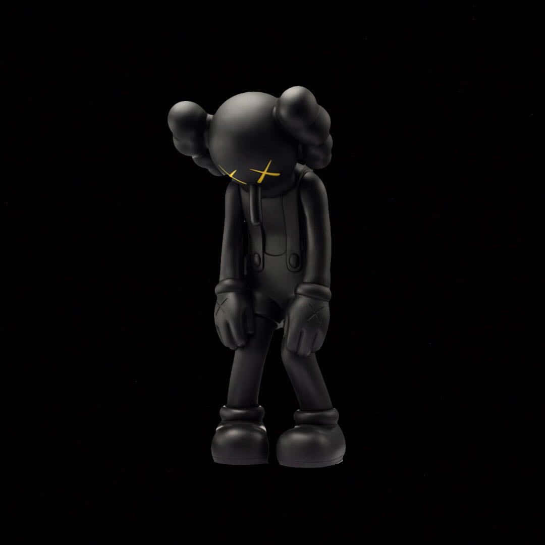 Download Frustrated 3D Kaws Black And White Wallpaper | Wallpapers.com