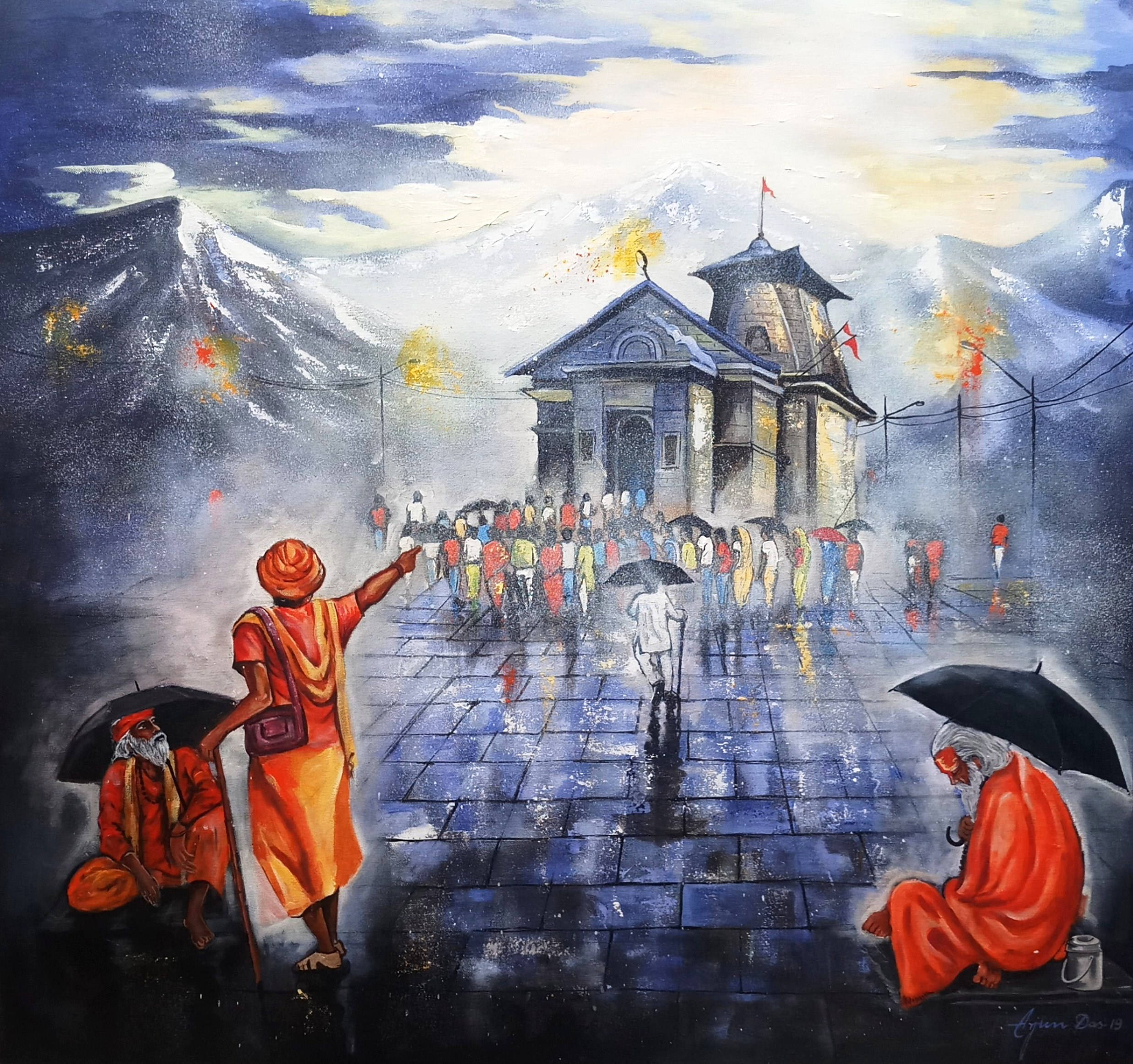 Download Kedarnath Temple 4k Art Wallpaper 