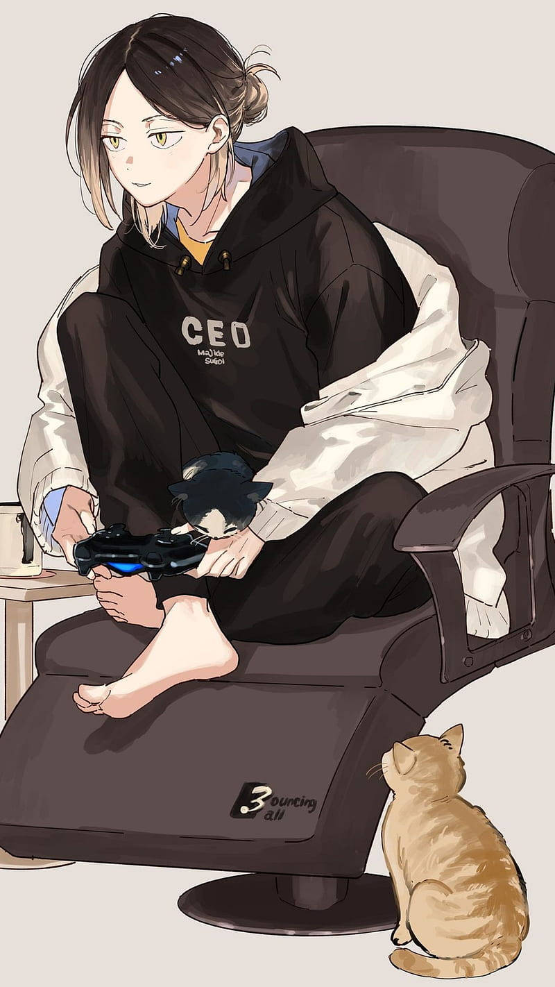 Download Kenma Playing Video Games Wallpaper | Wallpapers.com