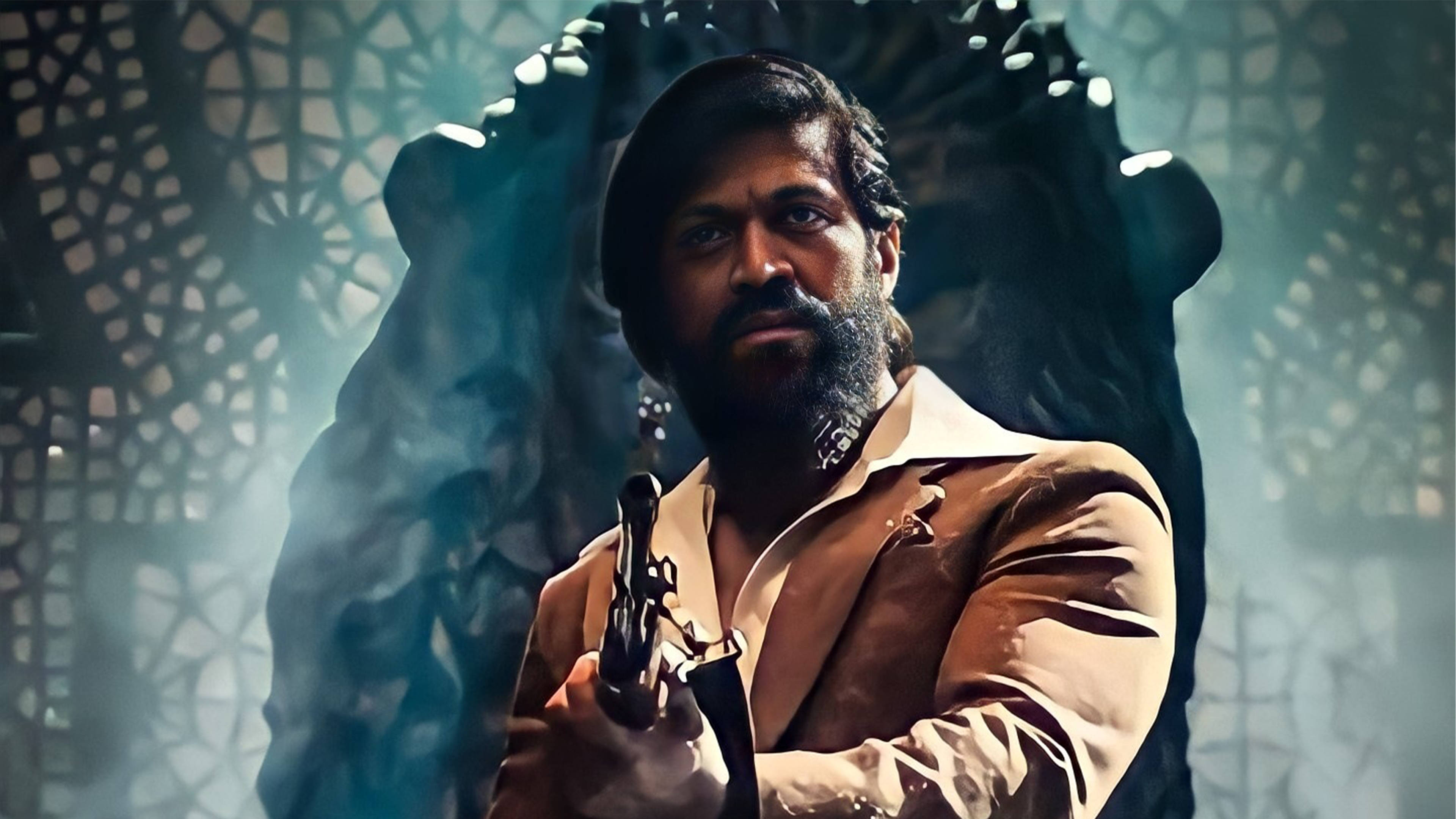 Download Kgf 4k Rocky Pointing Gun Wallpaper | Wallpapers.com