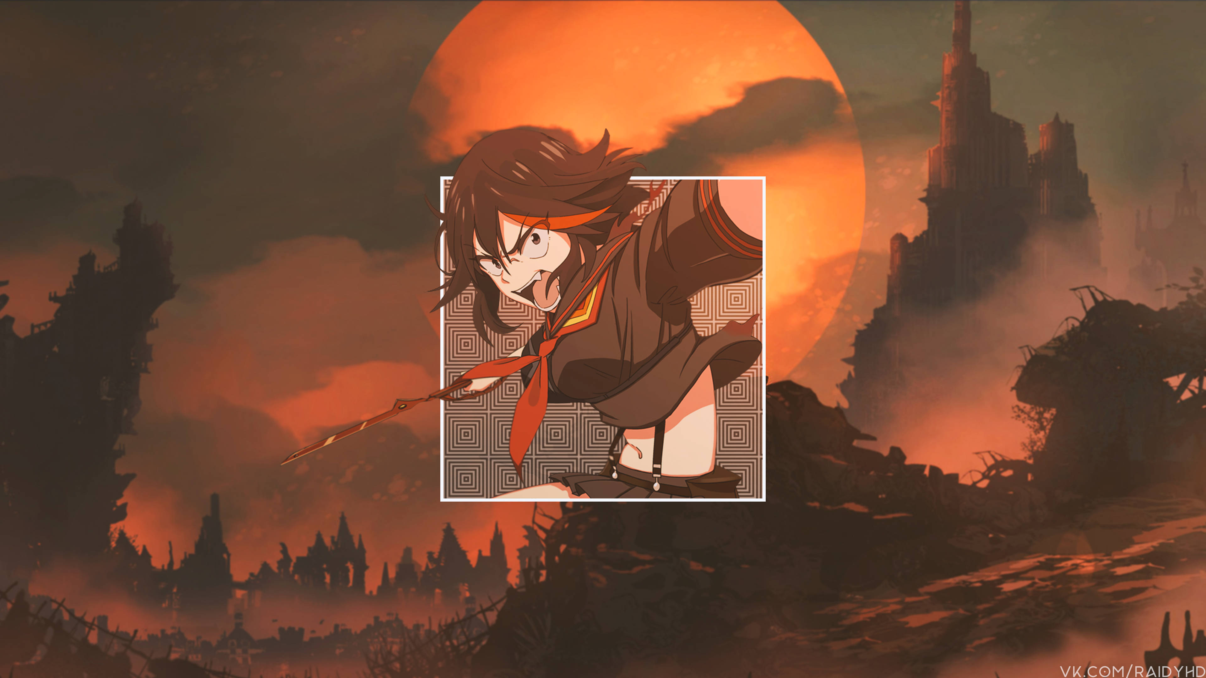 Kill La Kill Ryuko And Full Moon Background