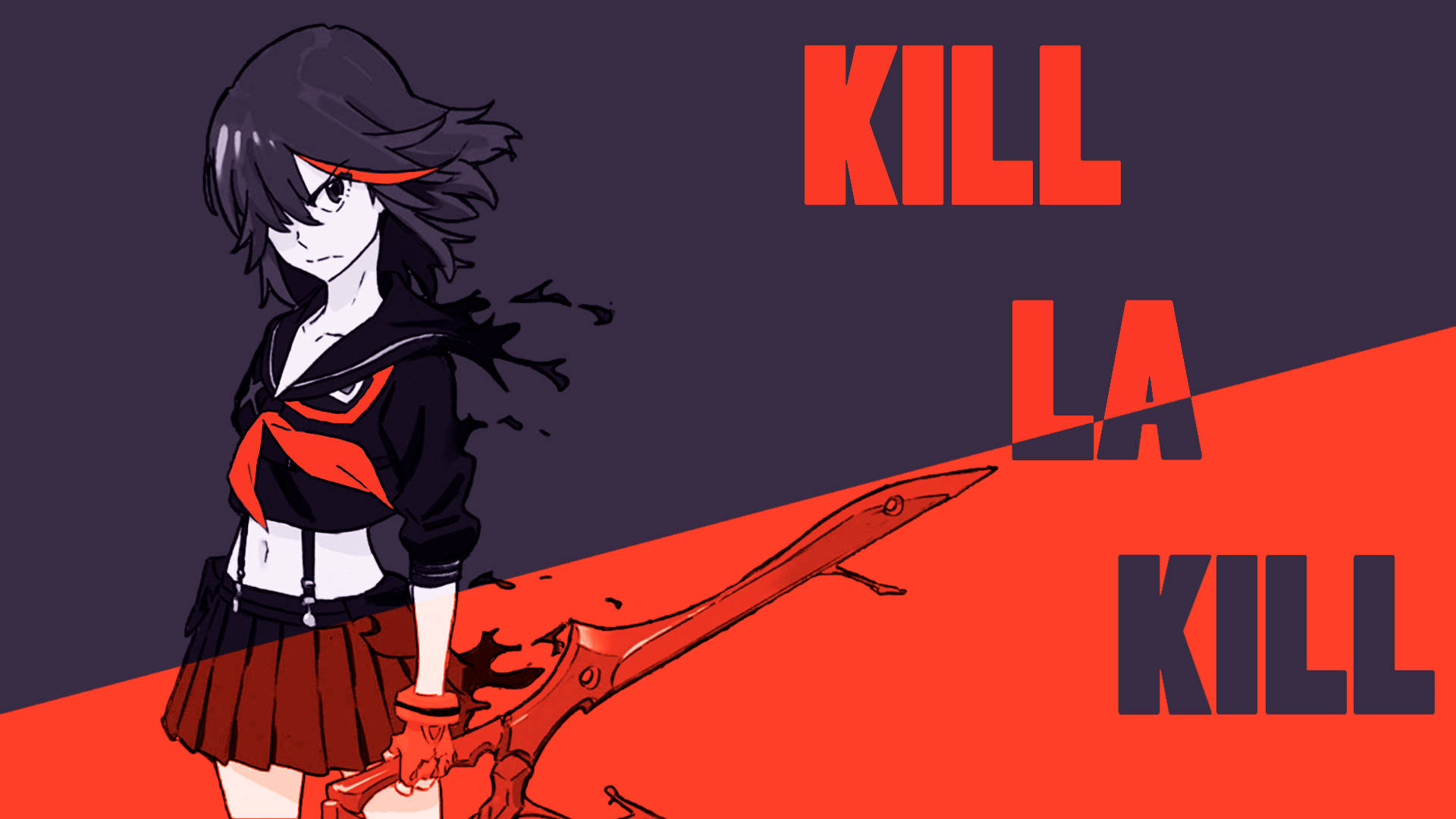 Kill La Kill Ryuko Black And Red Background