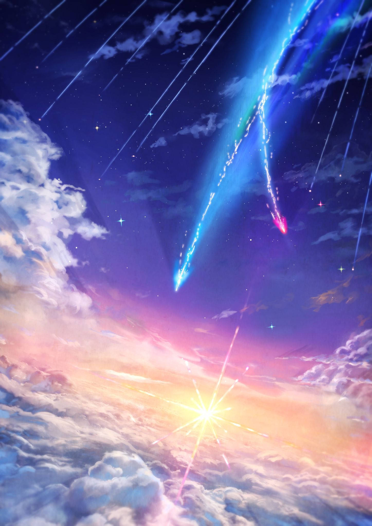 Kimi No Na Wa Beautiful Comet Sky Background