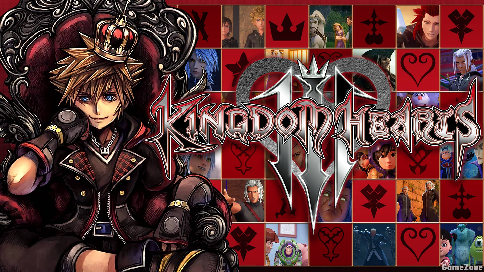 Kingdom Hearts 3 Logo Red Artwork Background