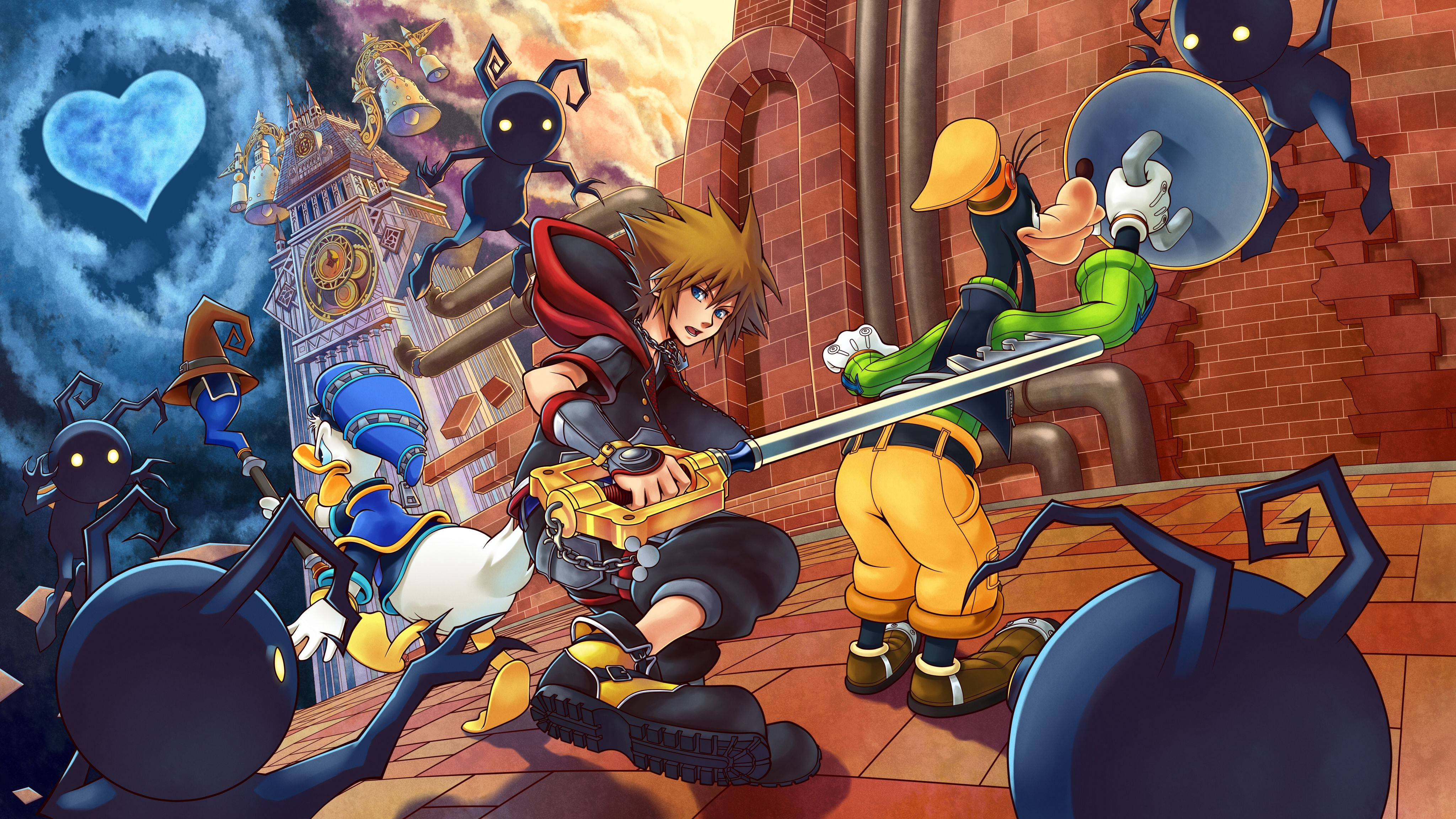 Kingdom Hearts 3 Sora, Donald, And Goofy Background