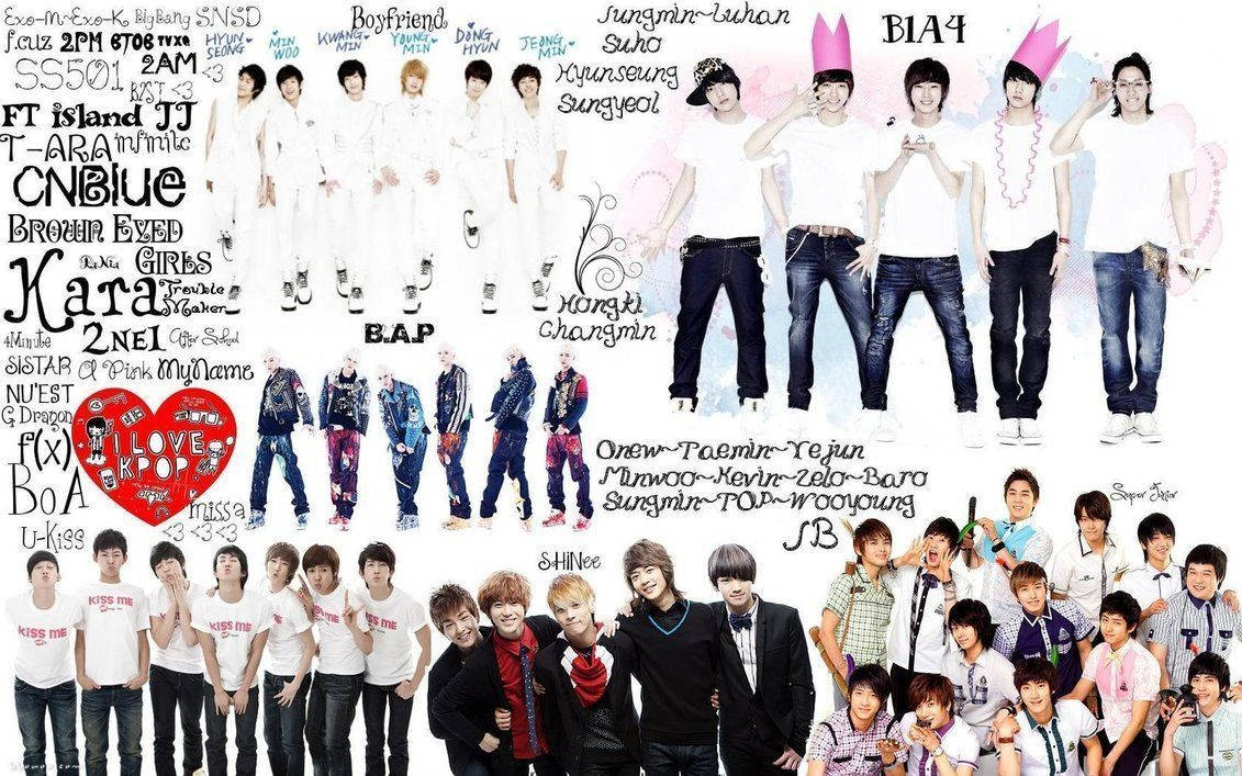 Kpop Group Collage Background