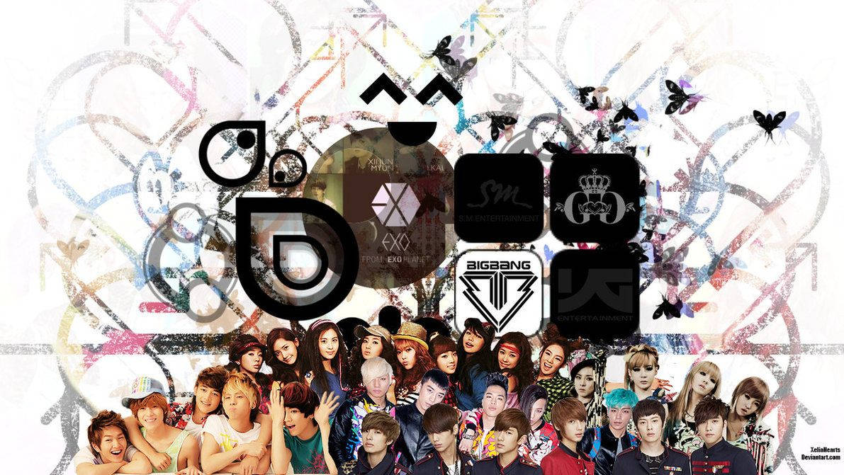 Kpop Groups Collage Background