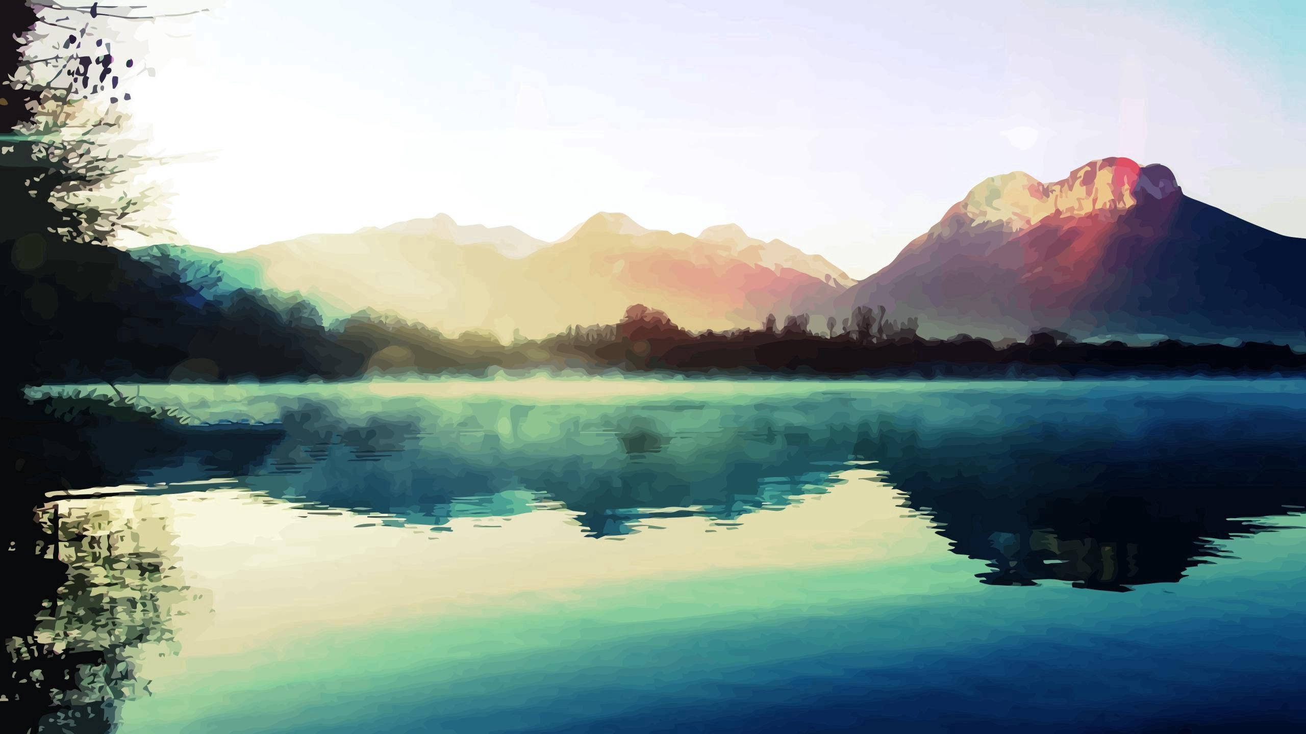 Lake And Mountains Nature Background