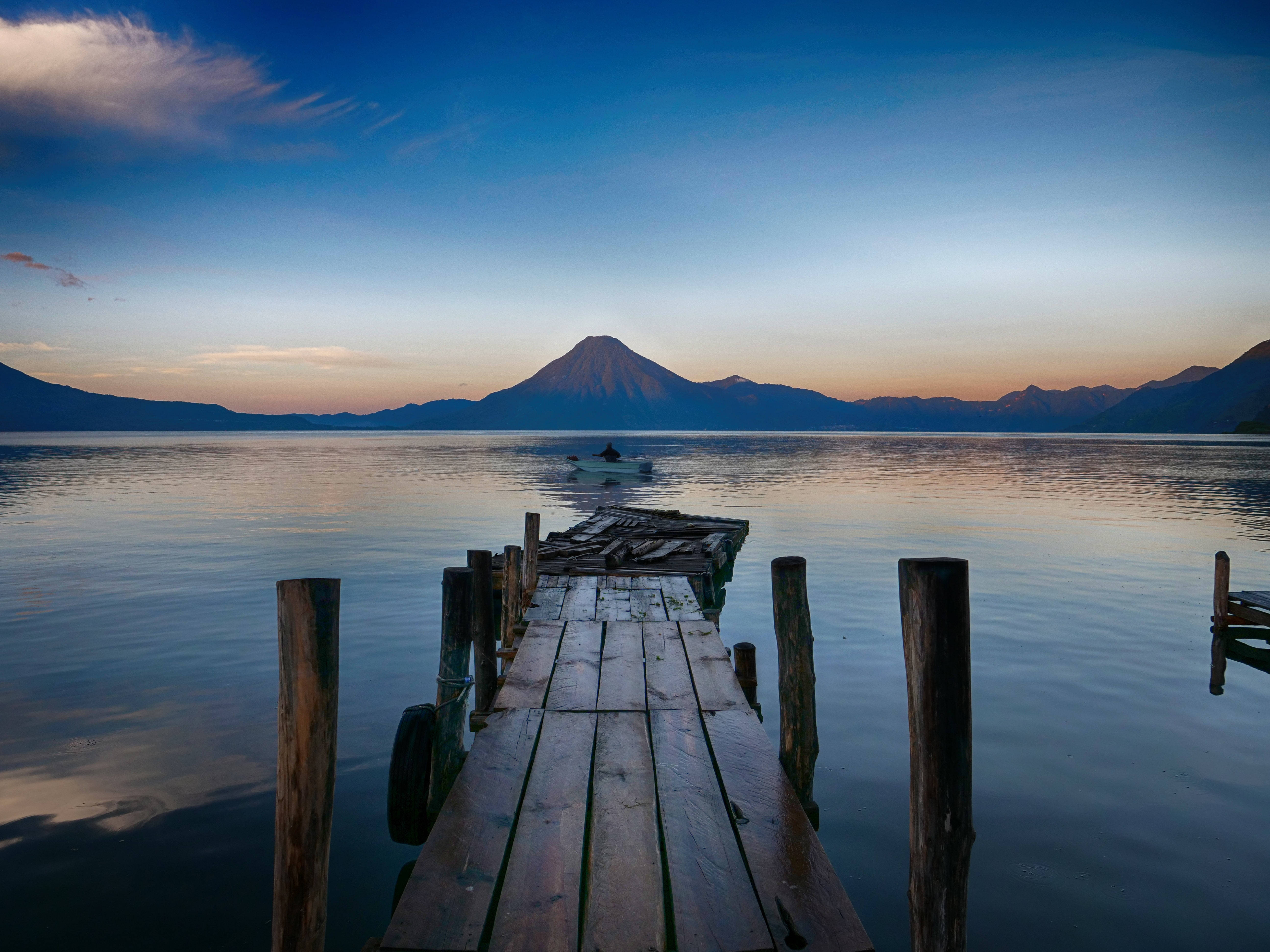 Download Lake Atitlan Clear Sky Wallpaper | Wallpapers.com