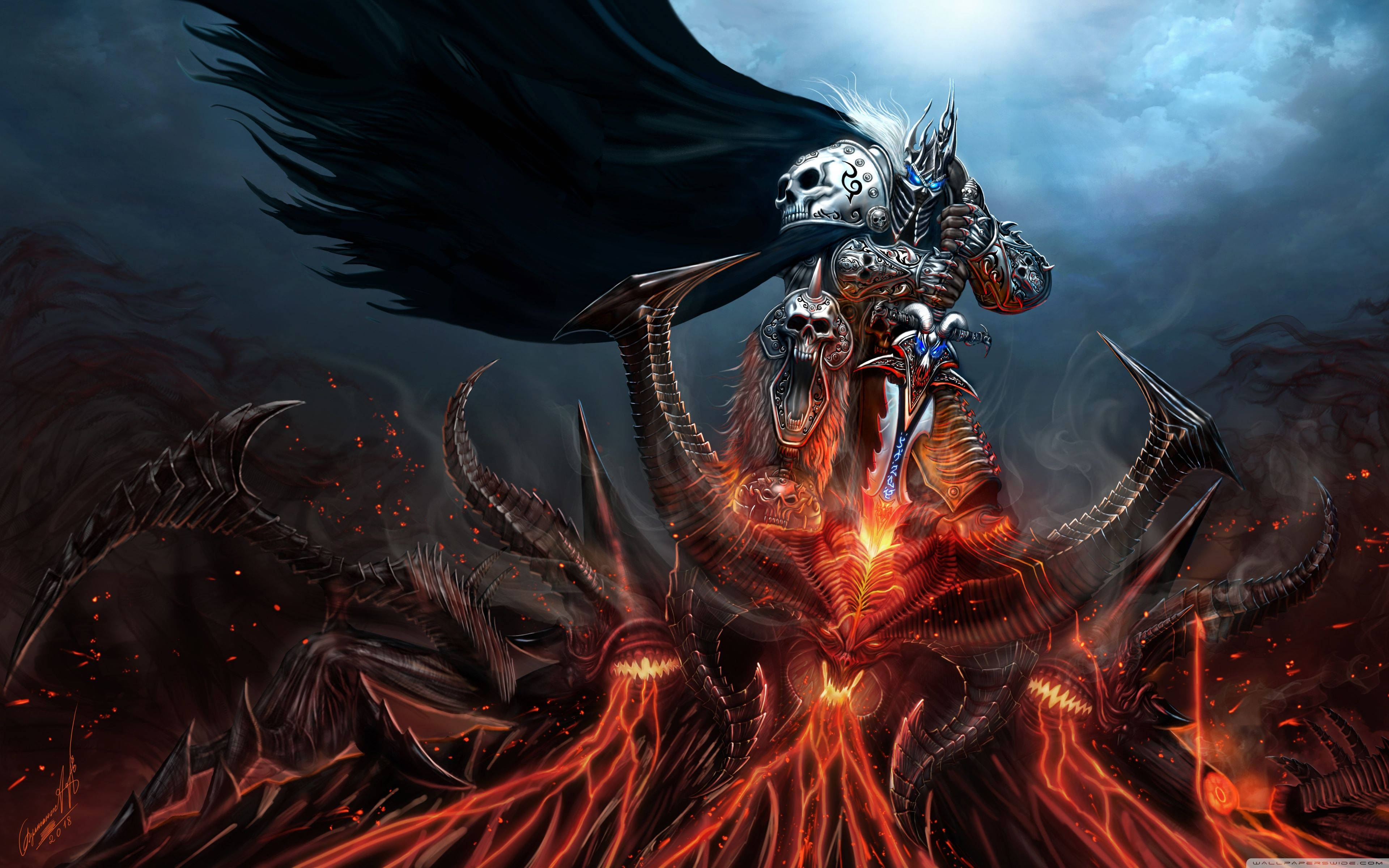 Lich King In Diablo Background