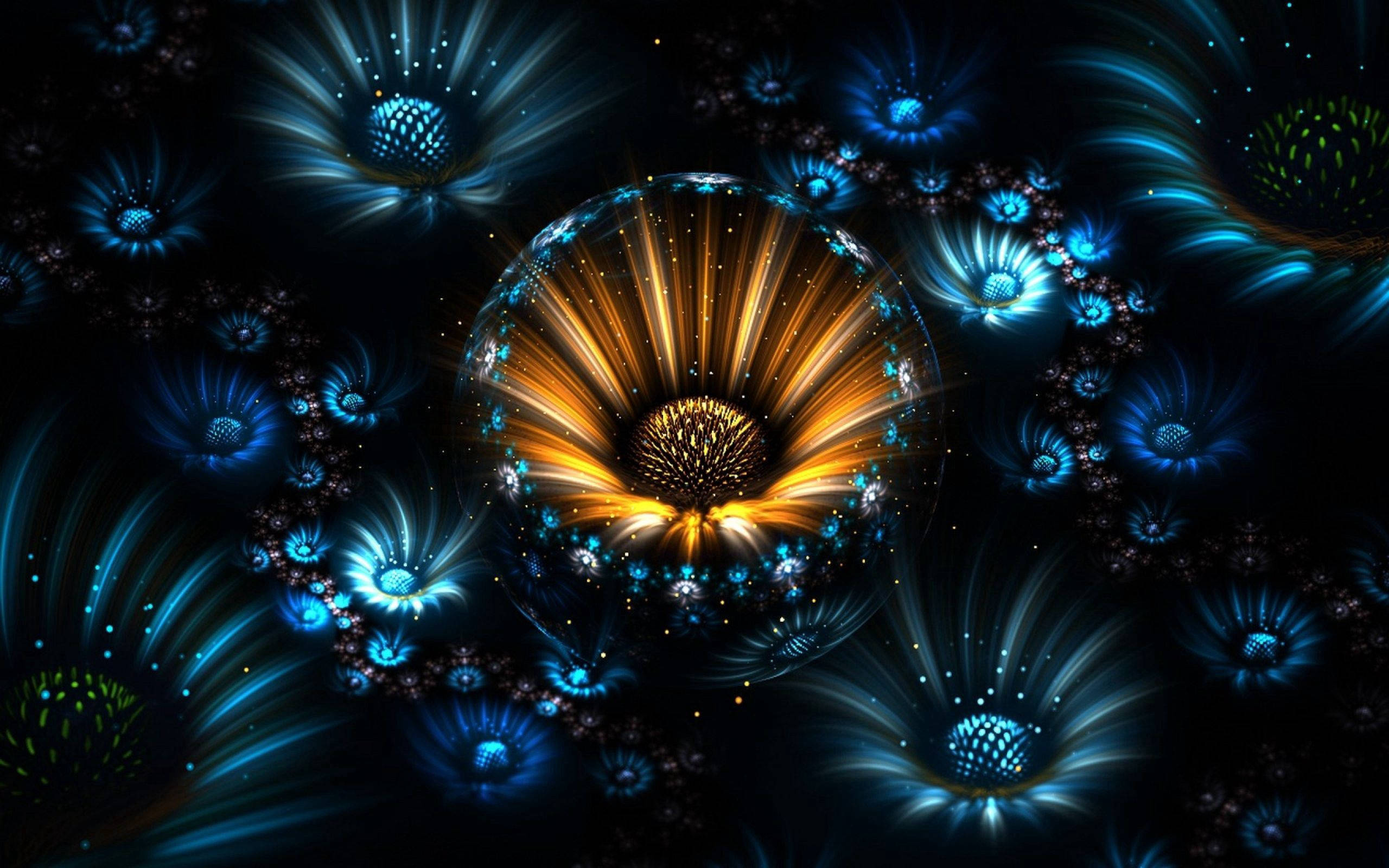 Light Flowers Fractal Design Background
