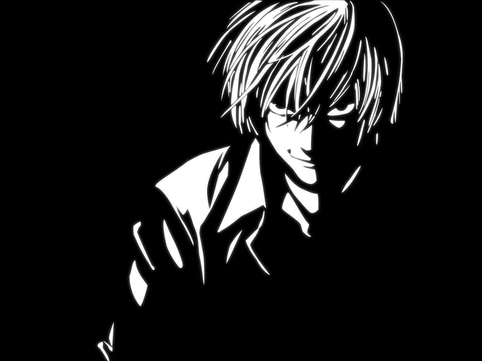 Light Yagami Black And White Death Note Background