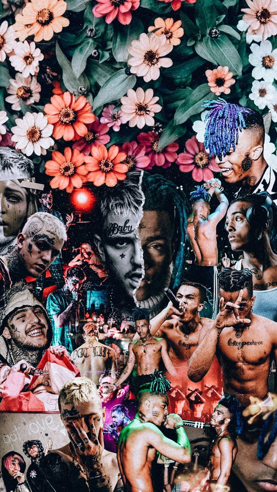 Lil Peep And Xxxtentacion Tribute Collage Background
