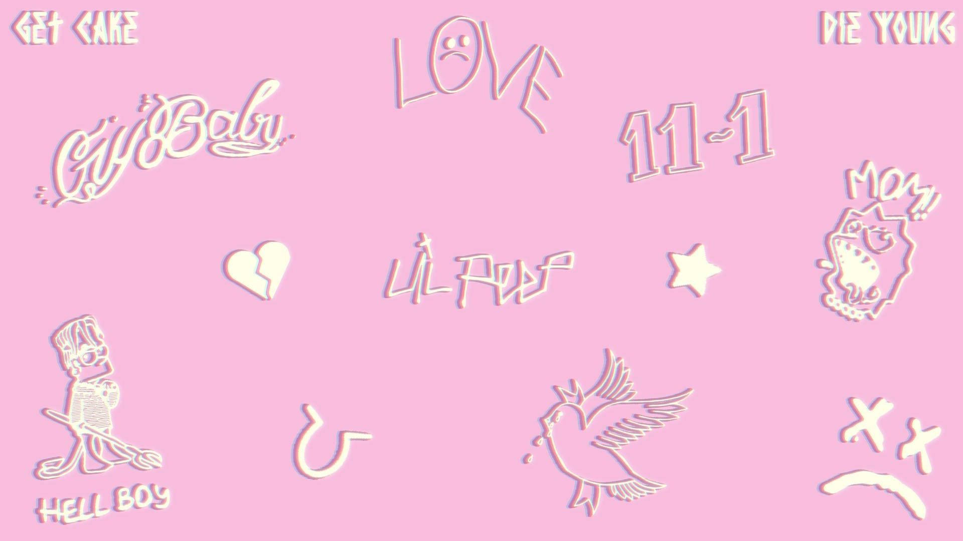 Lil Peep Pink Scribbles Background