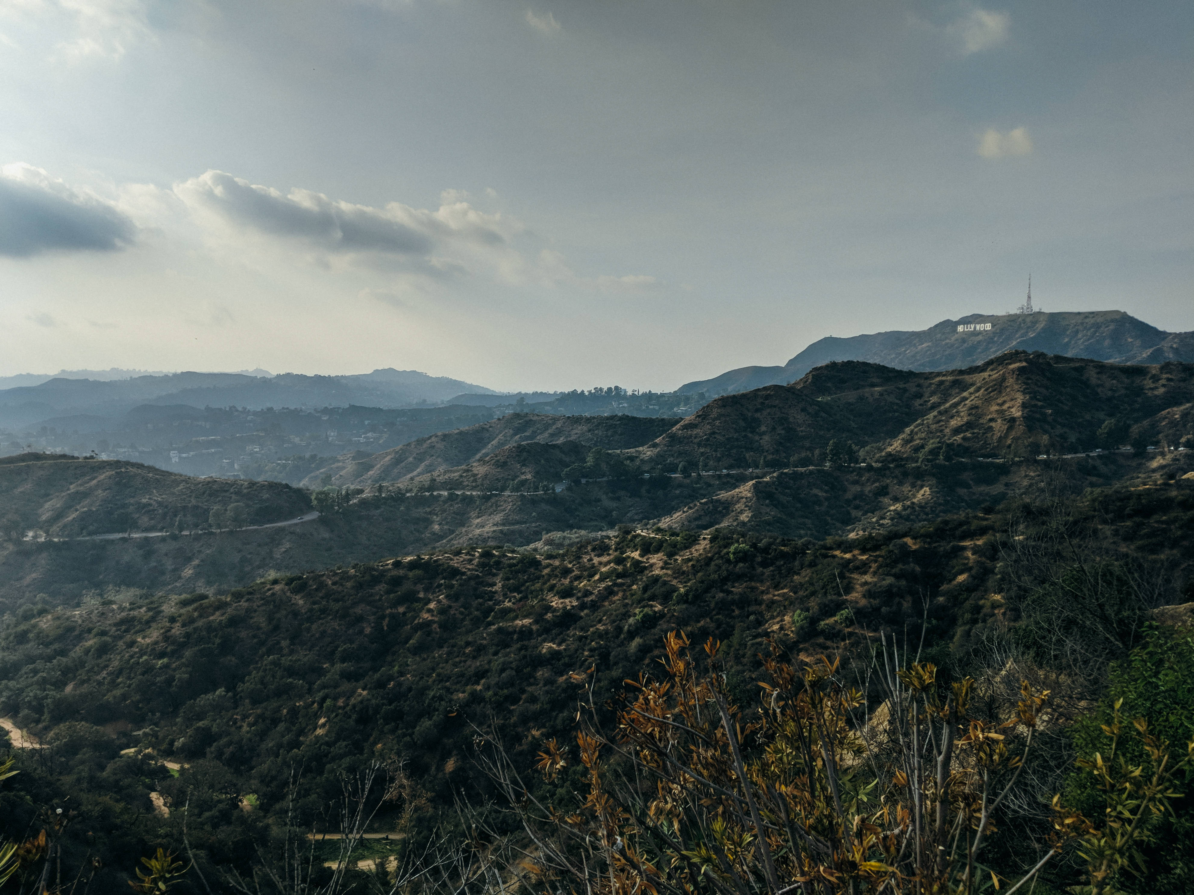 Lo Fi Hollywood Mountain Range Background