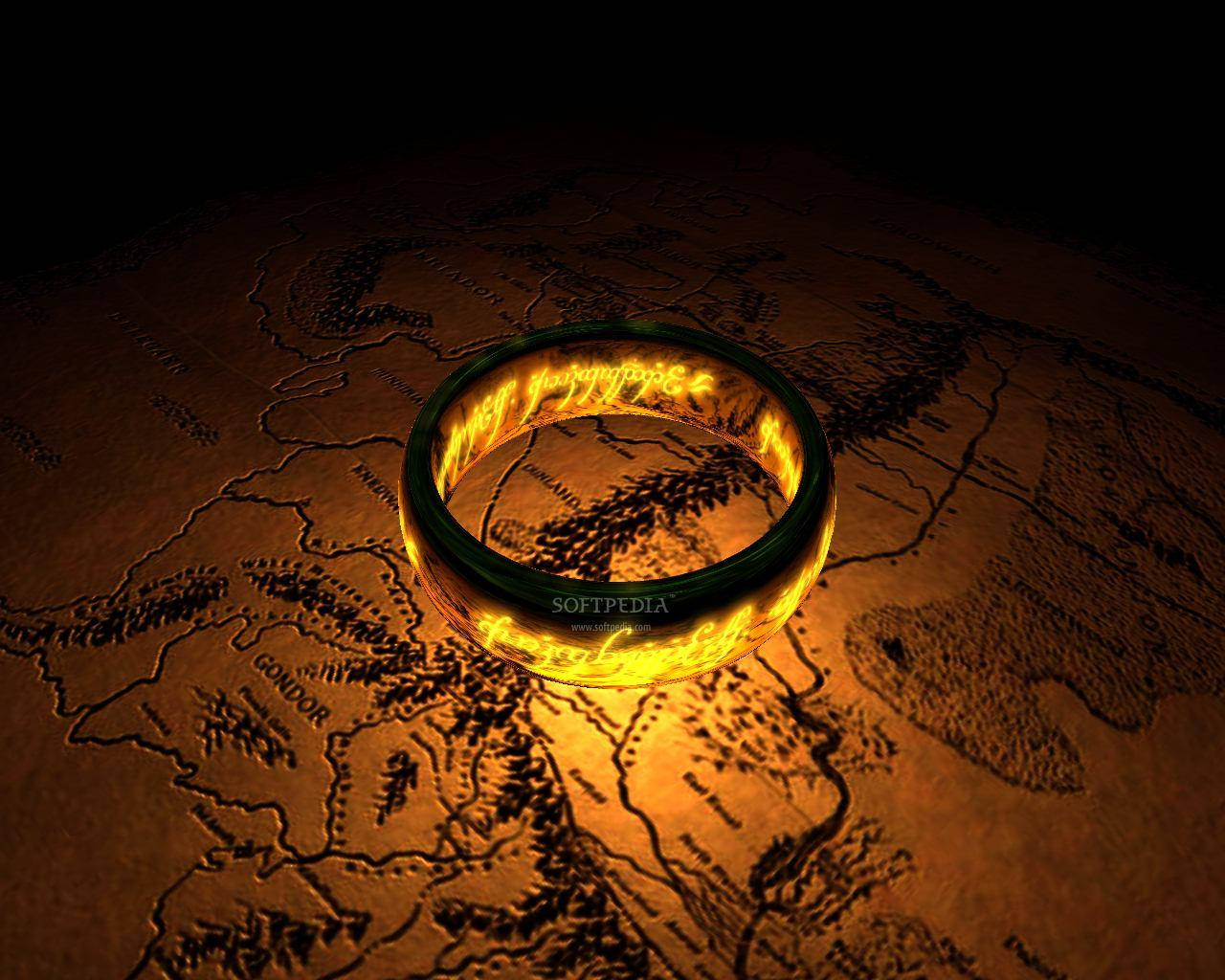 Lord Of The Rings Ring On A Map Background